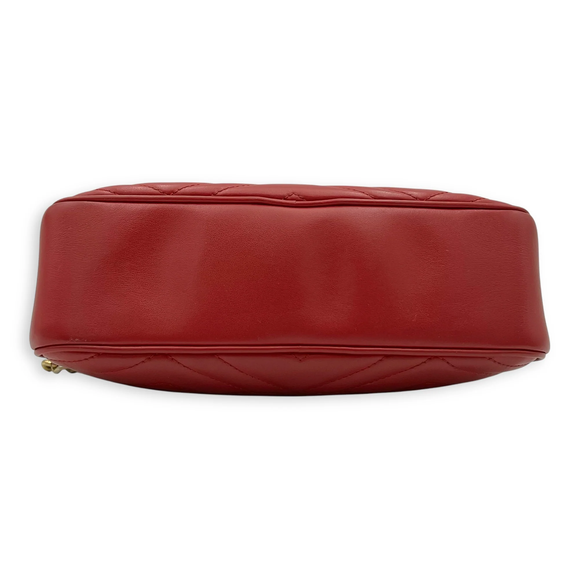 GG Marmont Small Red Crossbody Bag in Calfskin, Gold hardware