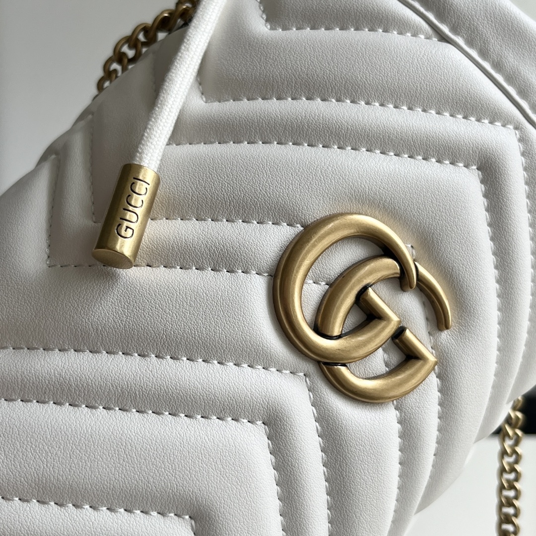 Gucci GG marmont mini bucket bag White - Bag