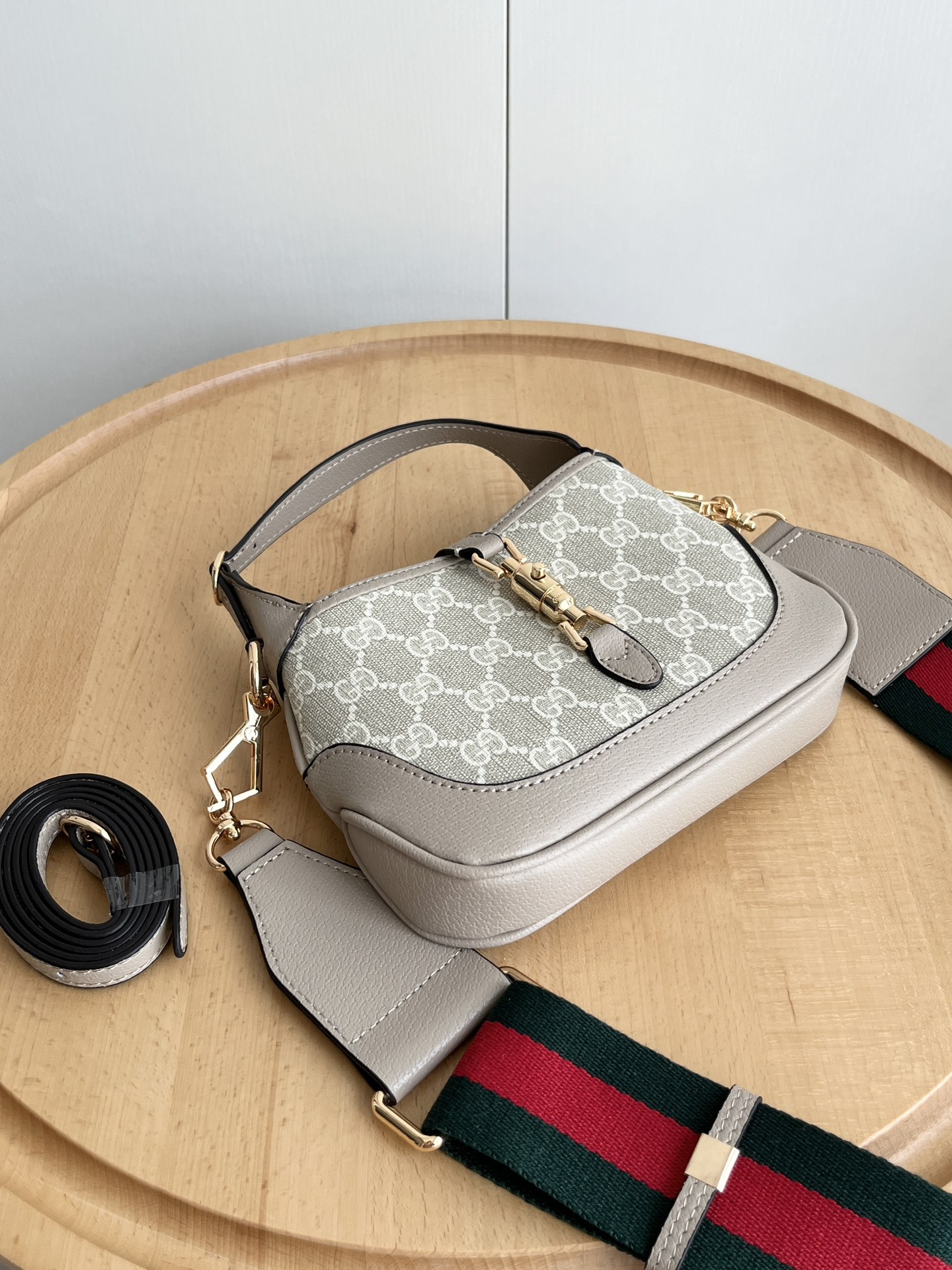Gucci Jackie 1961 Mini GG And Leather Bag