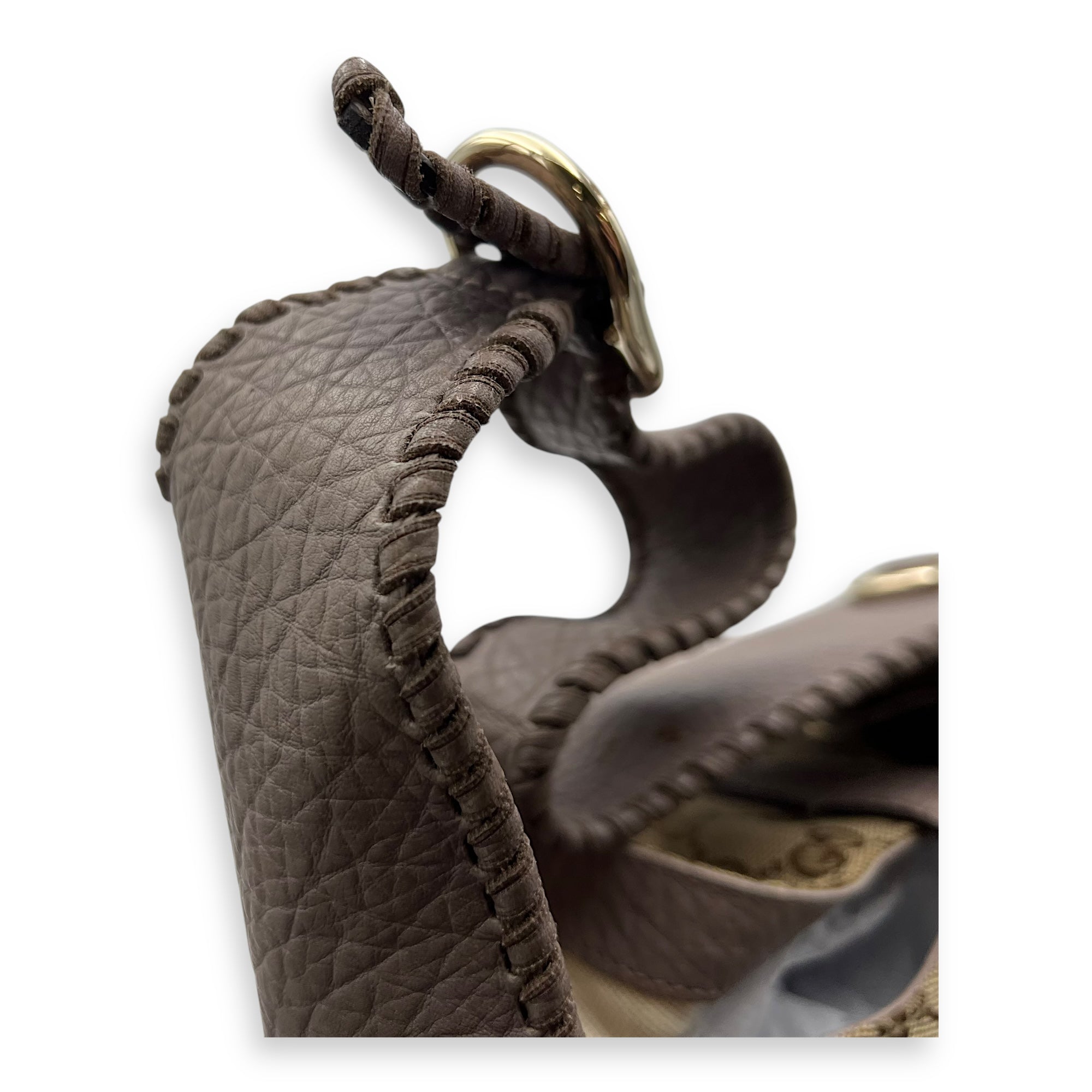 Jackie 1961 Shoulder Bag Brown in Canvas, Gold hardware