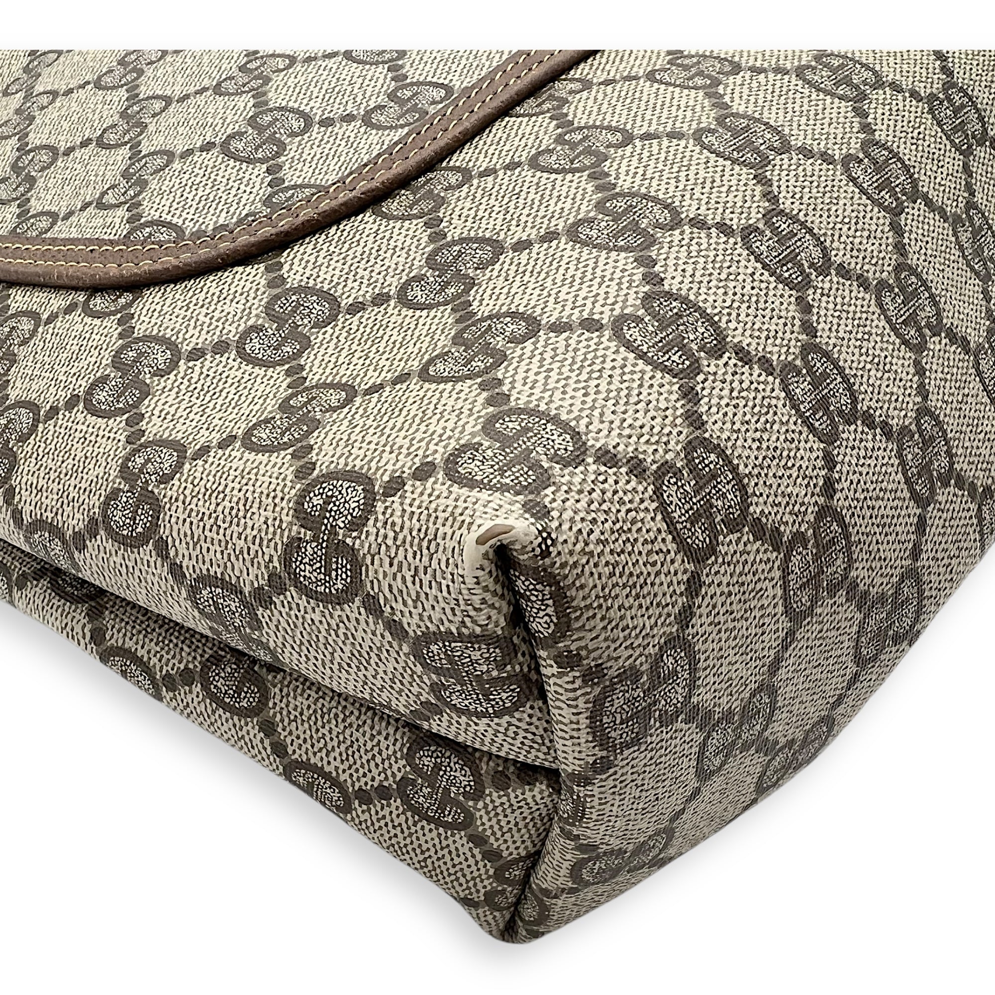 Vintage Tote Bag Beige in Coated Canvas, Gold hardware