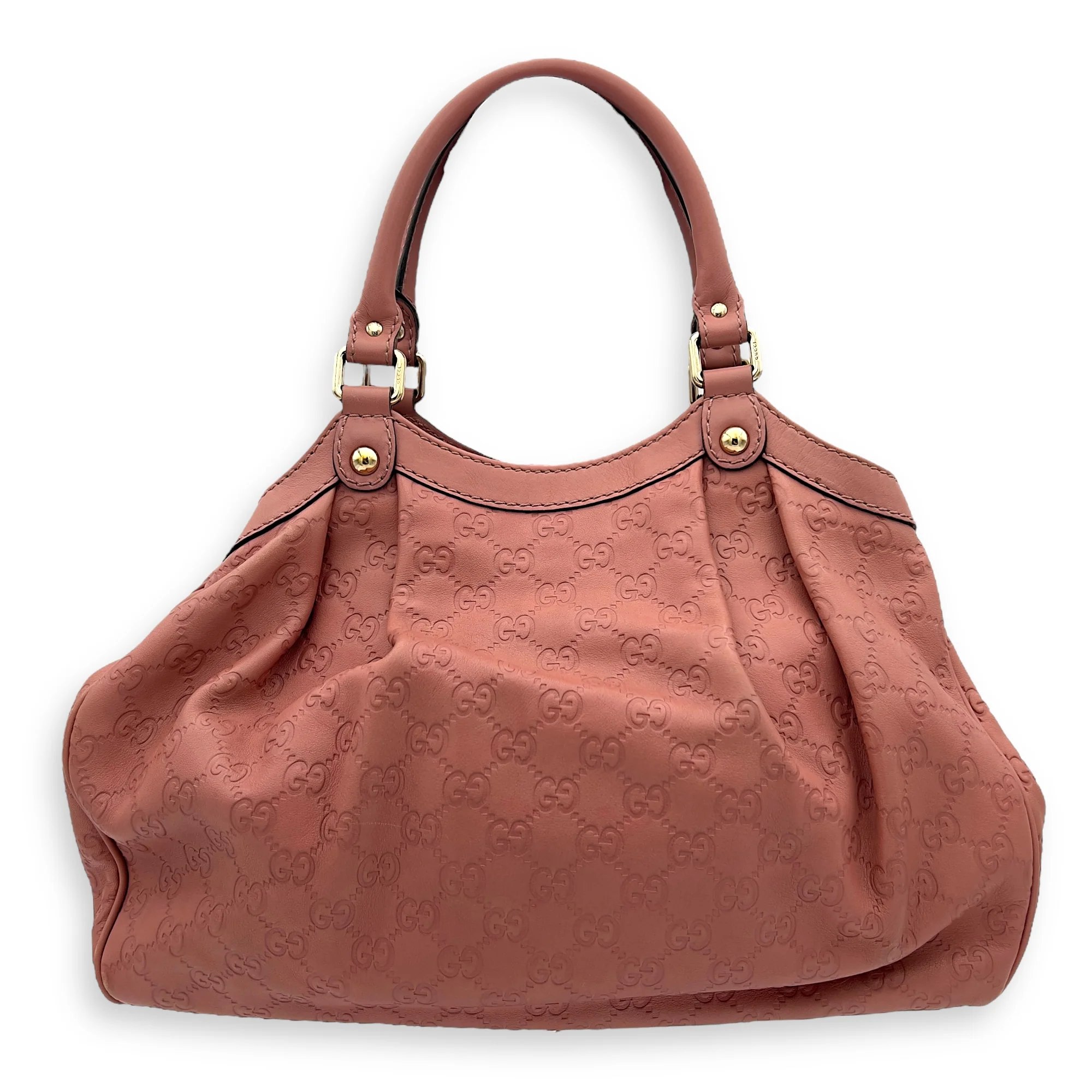 GG Top Handle Bag Pink in Calfskin, Silver hardware