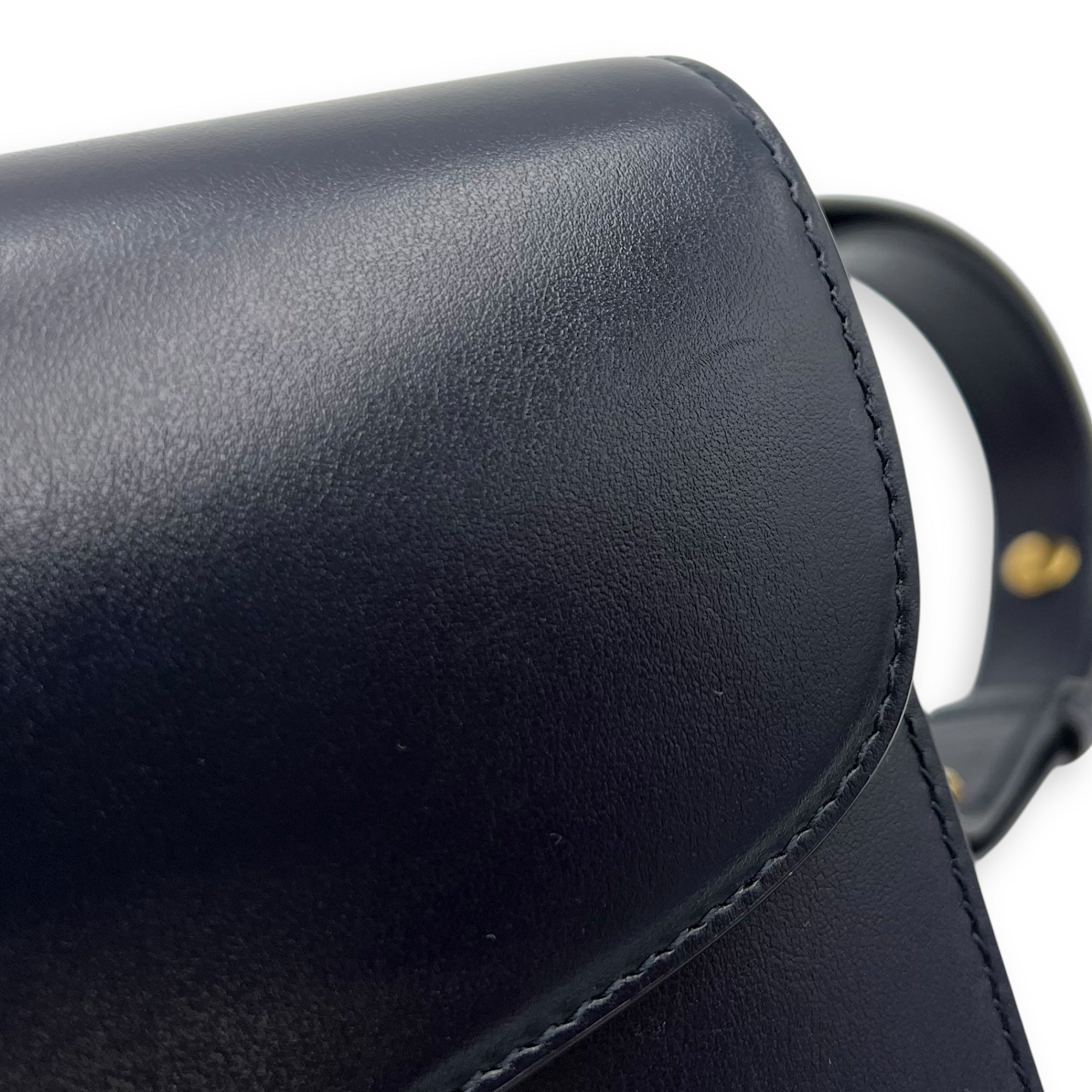 Horsebit 1955 Shoulder Bag Blue in Calfskin, Gold hardware