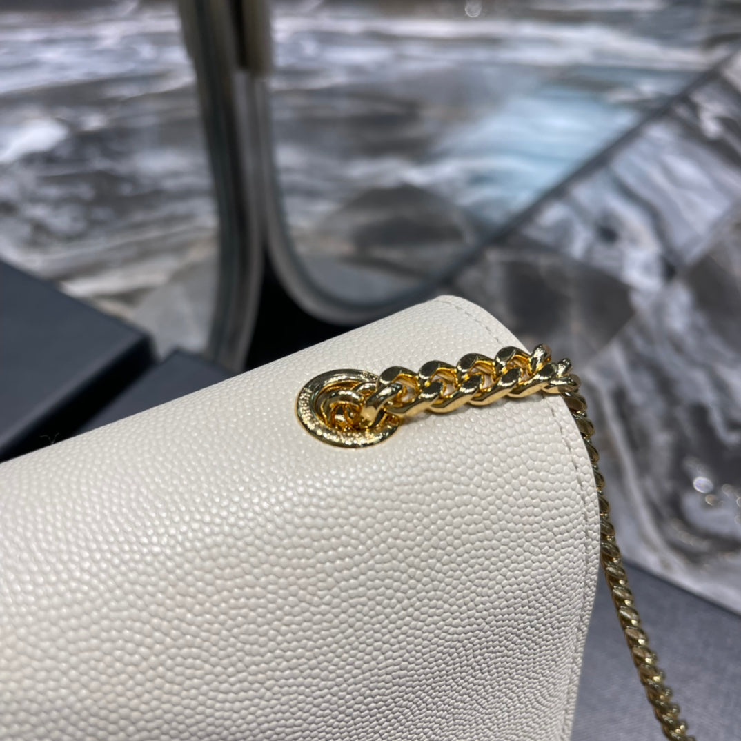 YSL Kate Medium In Grain Poudre embossed Leather Bag