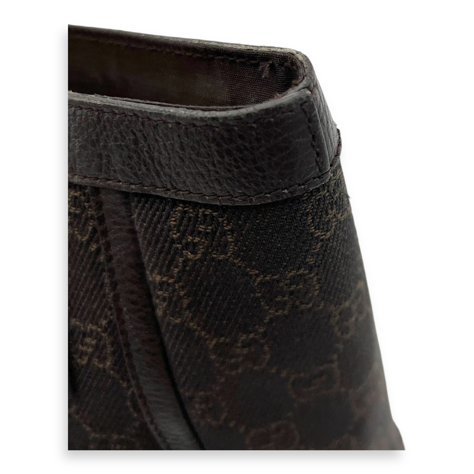 GG Abbey Pocket Black Tote Bag in Canvas, Silver hardware