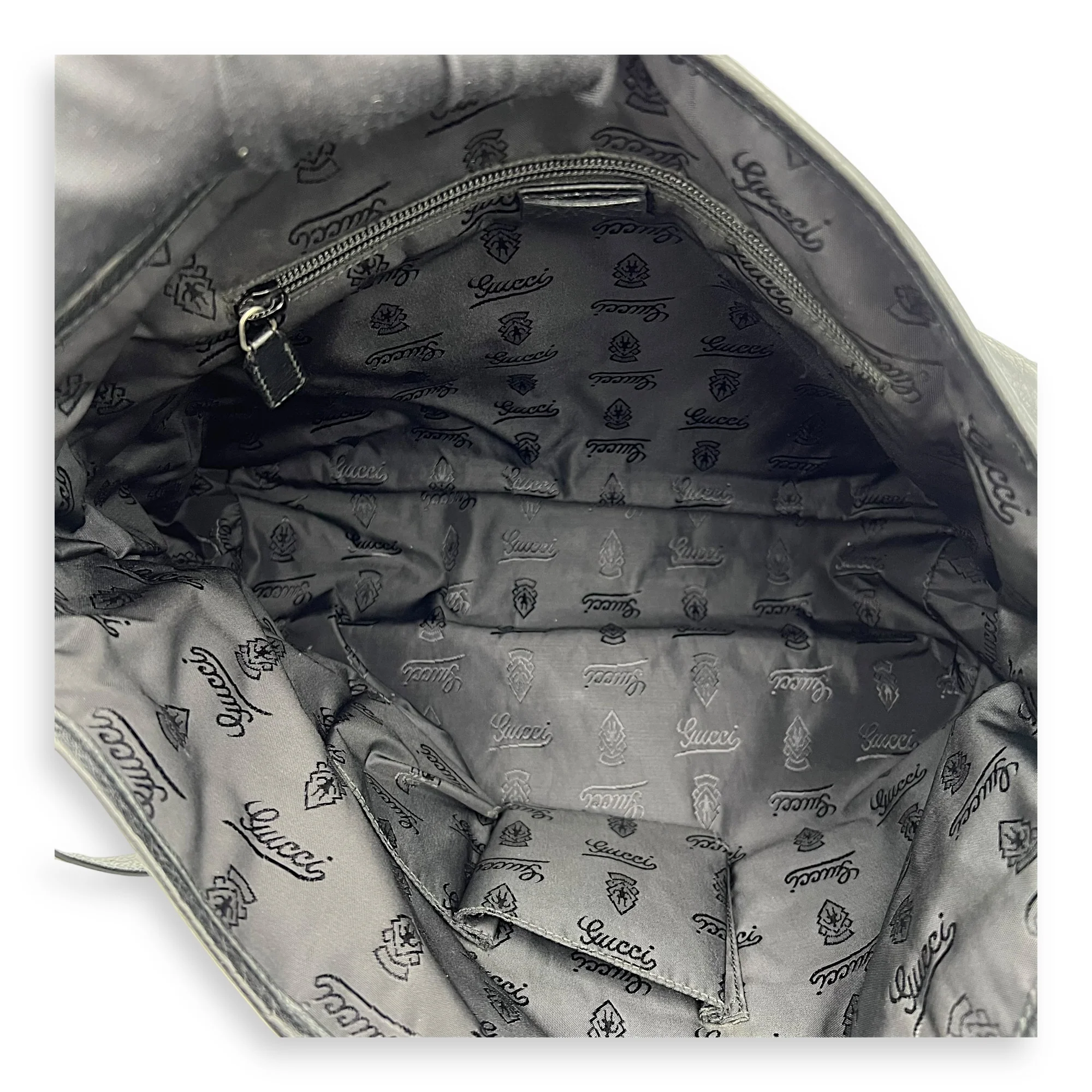 GG Supreme Black Messenger in Calfskin, Gold hardware