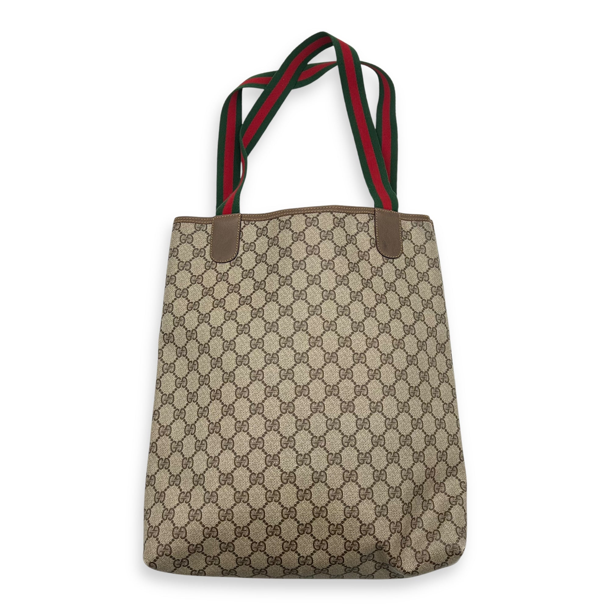 Vintage Tote Bag Beige in Coated Canvas, Gold hardware