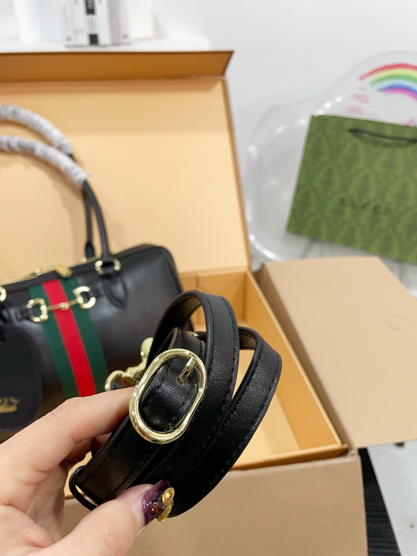 Gucci Black soft Borsetto boston bag - Black