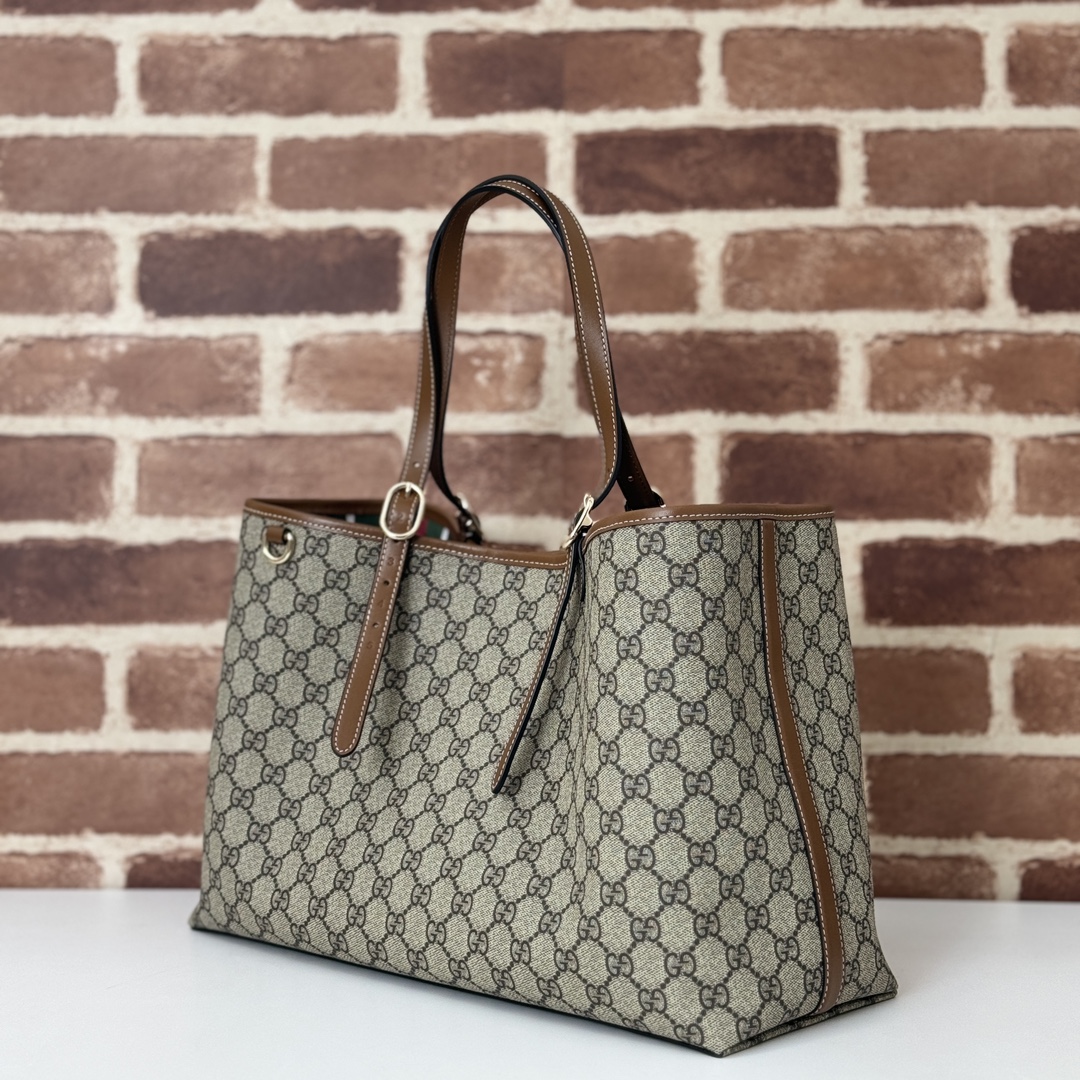 [TOP] Gucci GG Emblem Large brown tote bag