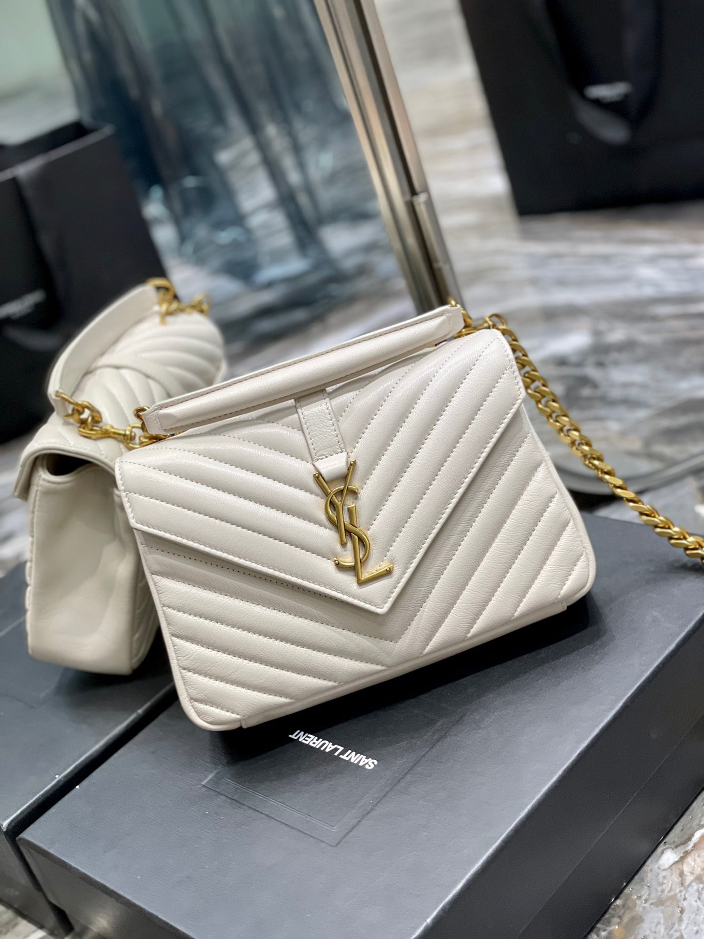 YSL College Medium Quilted leather Bag