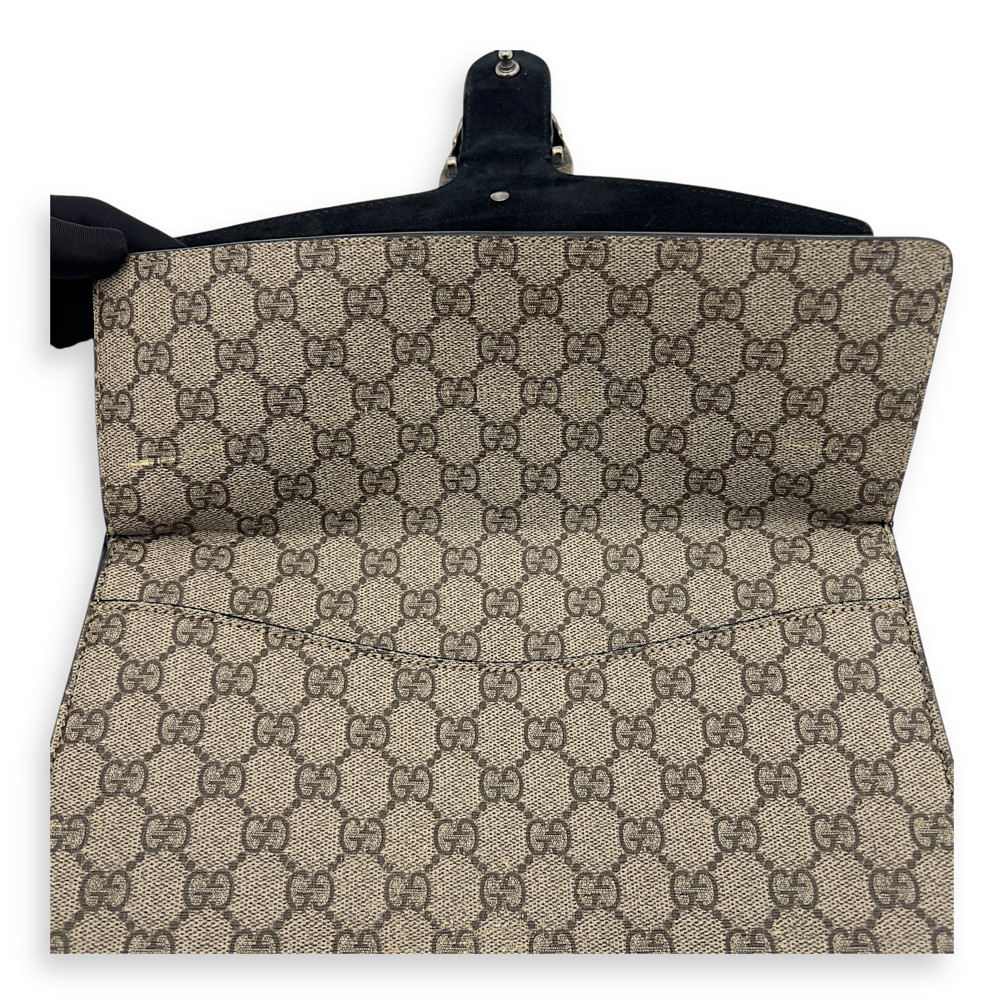Dionysus Shoulder Bag Beige in Coated Canvas, Silver hardware