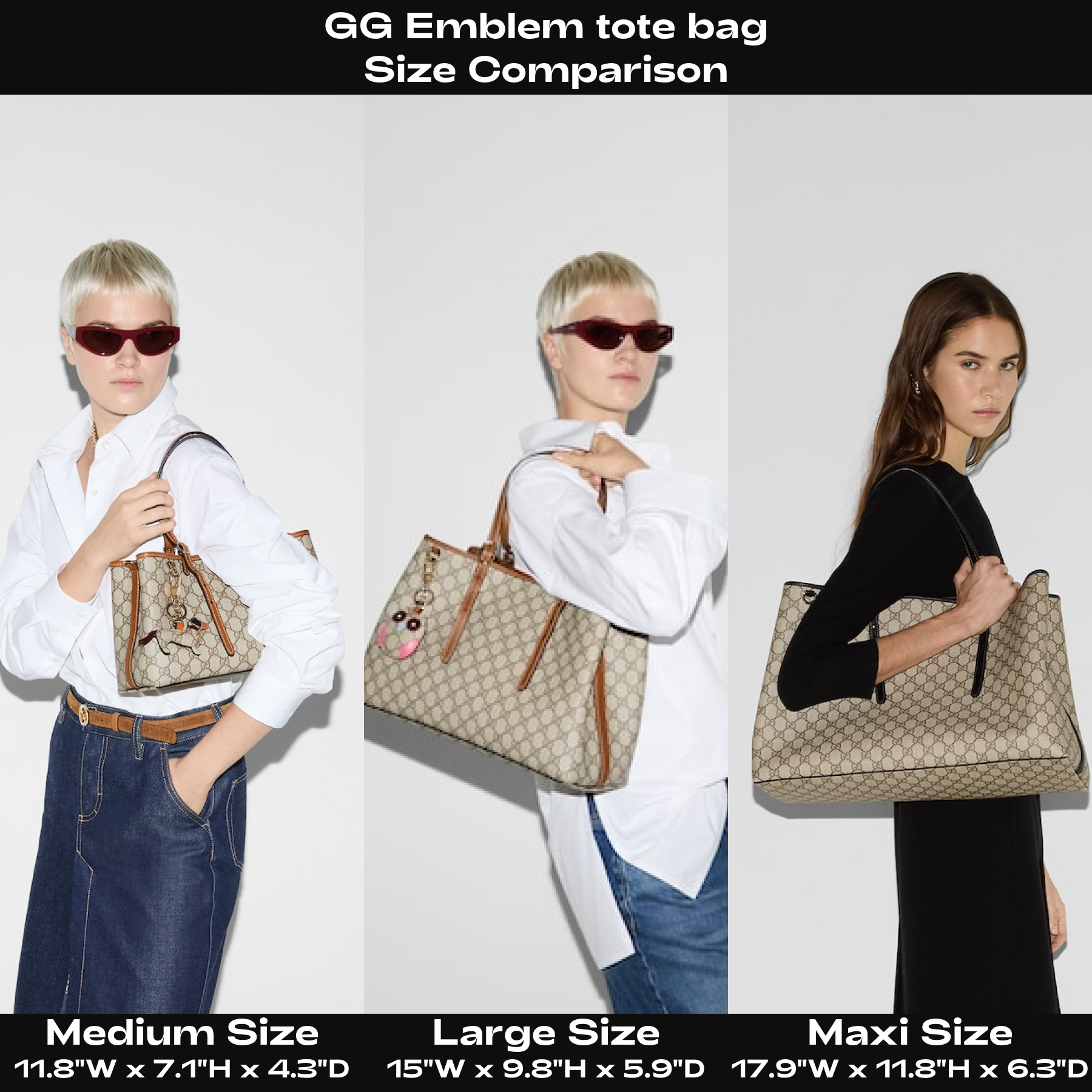 [TOP] Gucci GG Emblem Medium brown tote bag