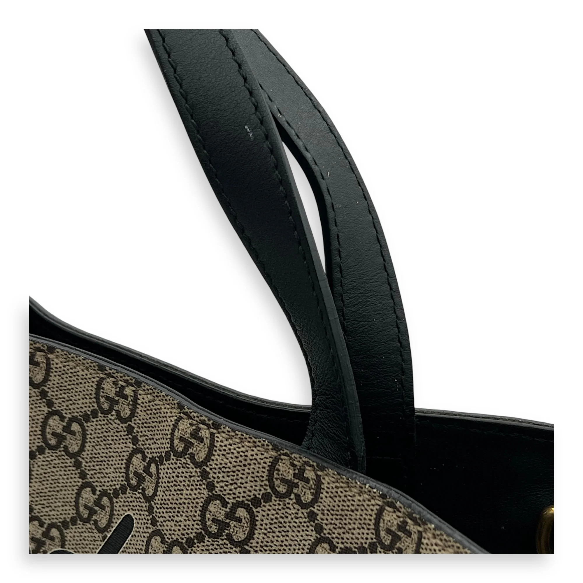 GG Supreme Bee Brown Tote Bag in Coated Canvas, Gold hardware