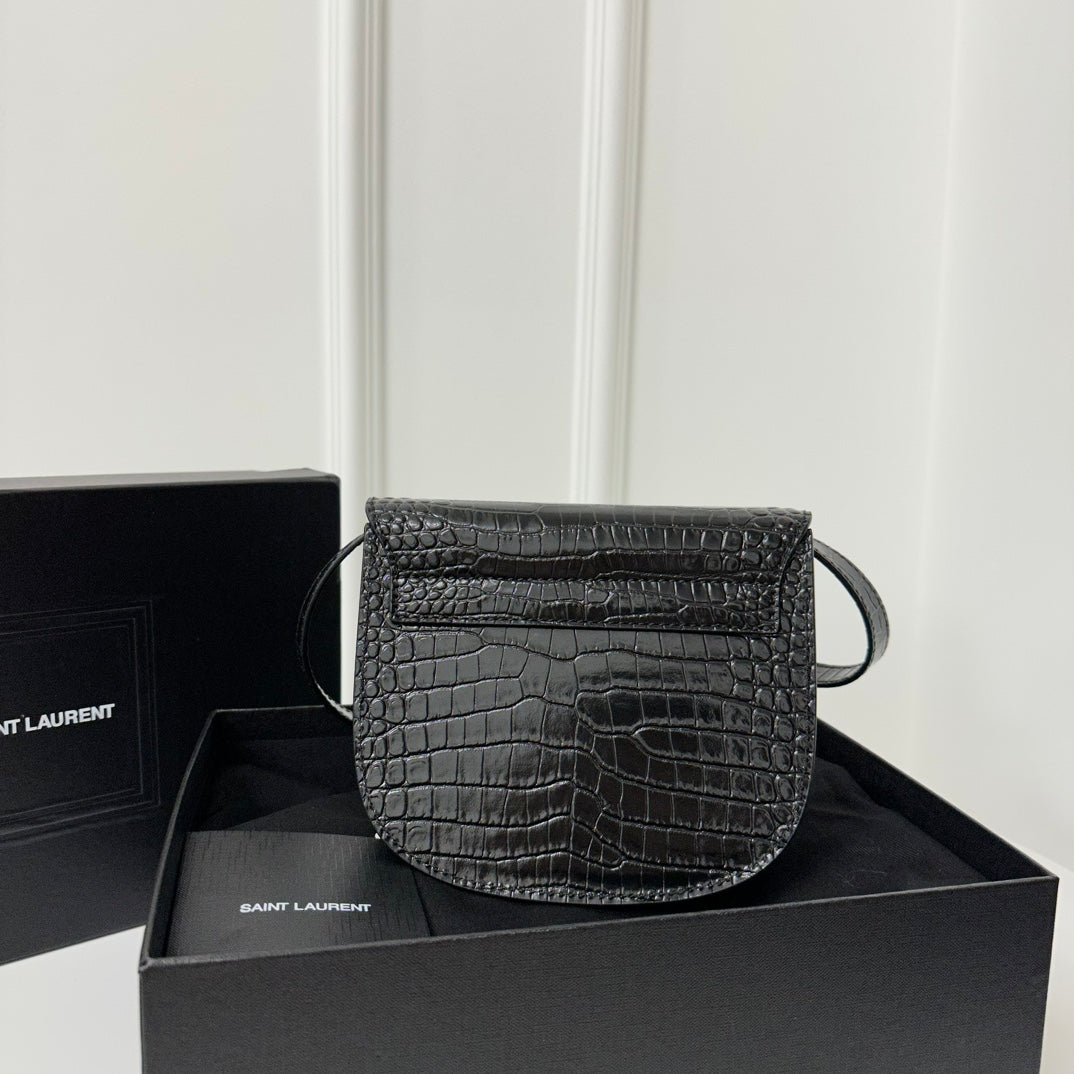 YSL Kaia Small Satchel Bag In Crocodile Leather
