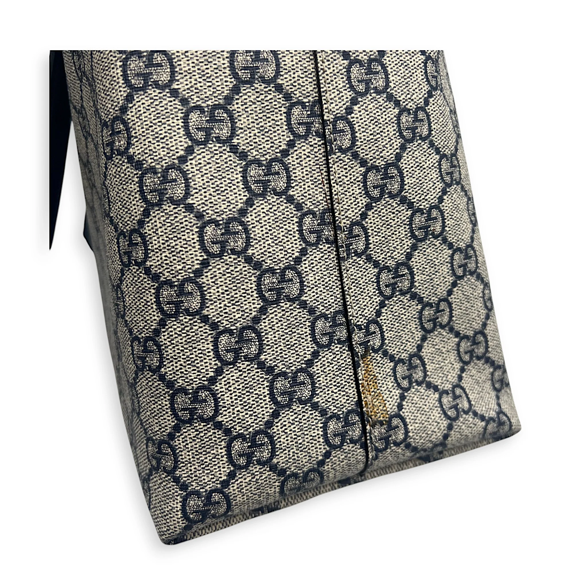 Ophidia Tote Bag Blue in Coated Canvas, Silver hardware