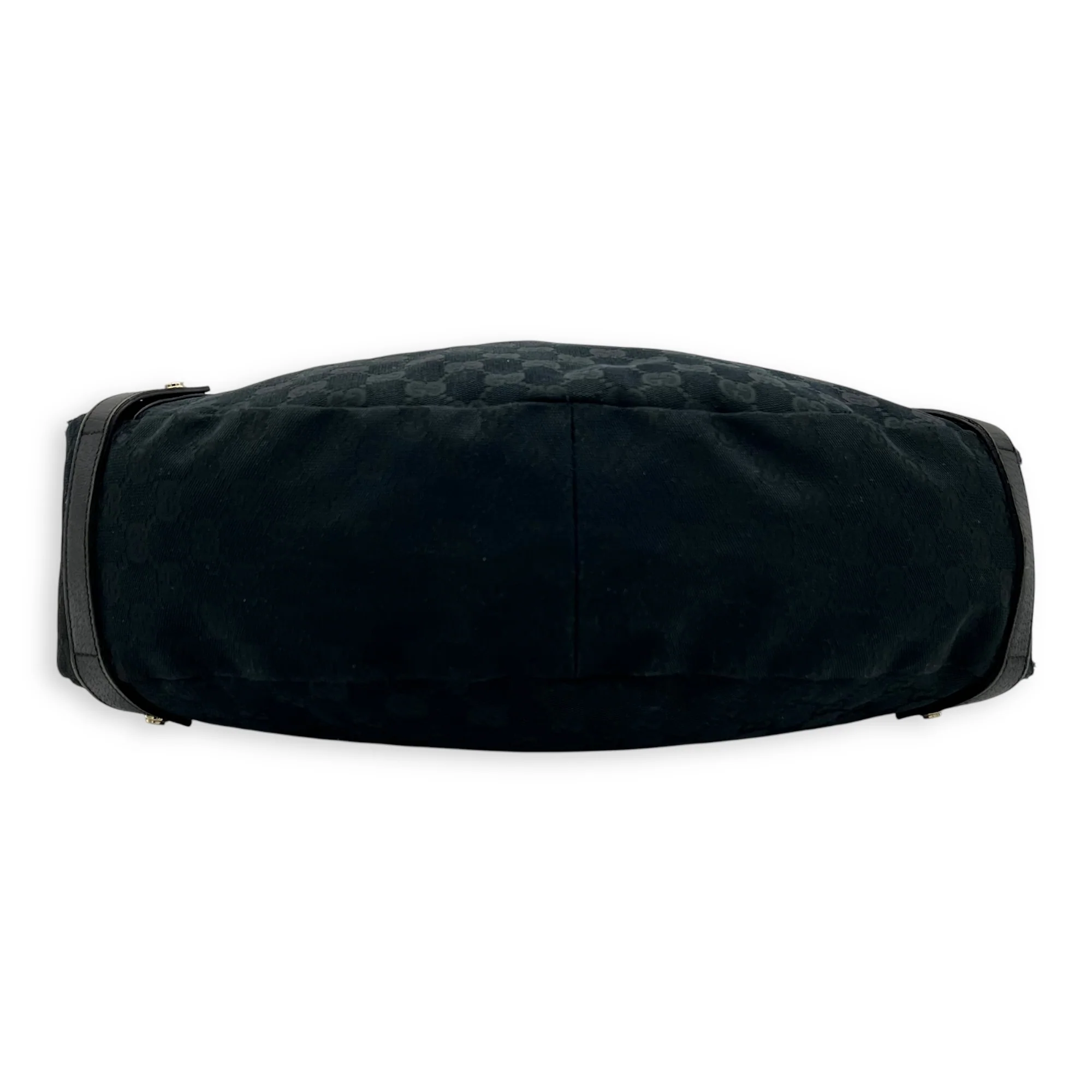 GG Shoulder Bag Black in Canvas, Gold hardware