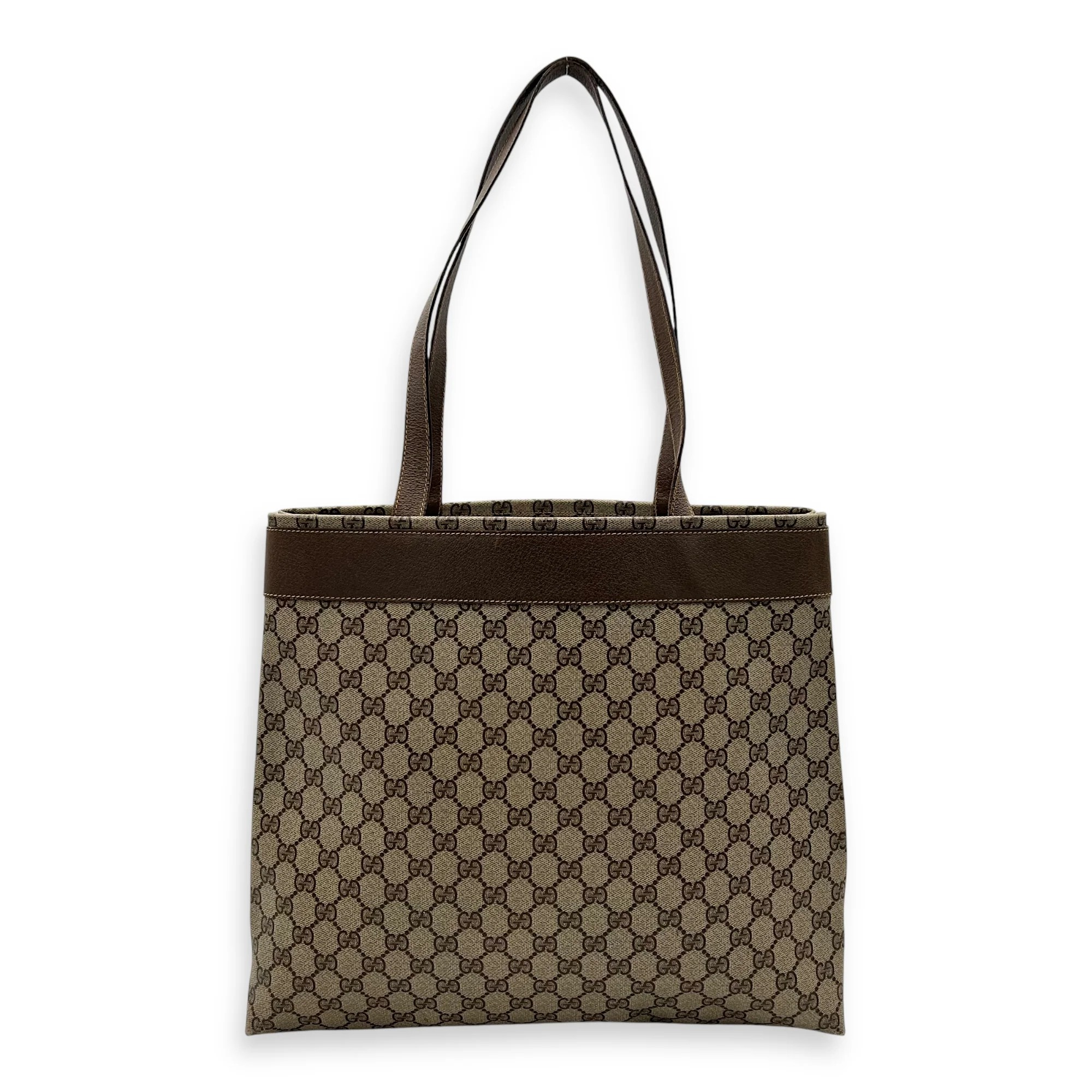 GG Supreme Tote Bag Brown in Coated Canvas