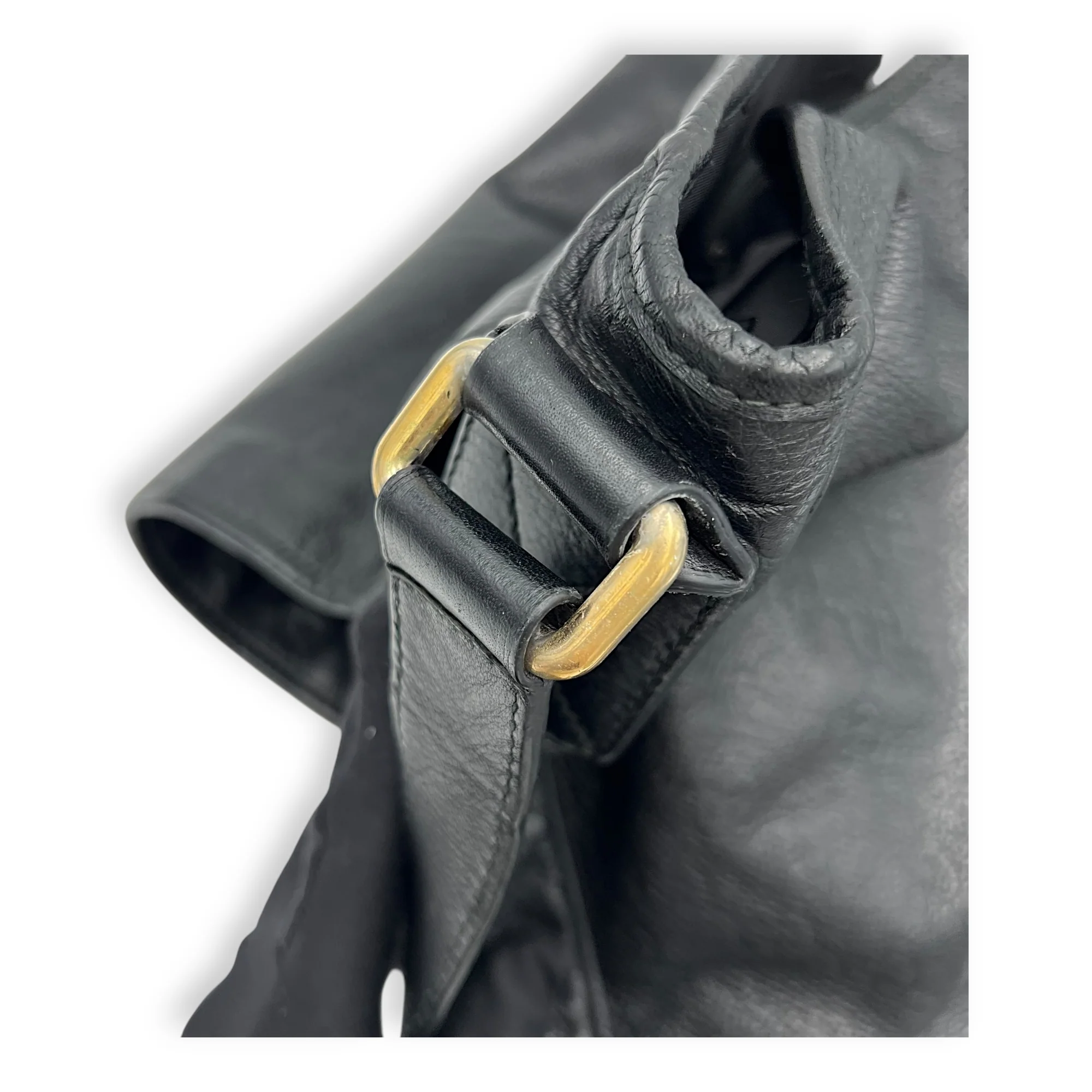 GG Supreme Black Messenger in Calfskin, Gold hardware