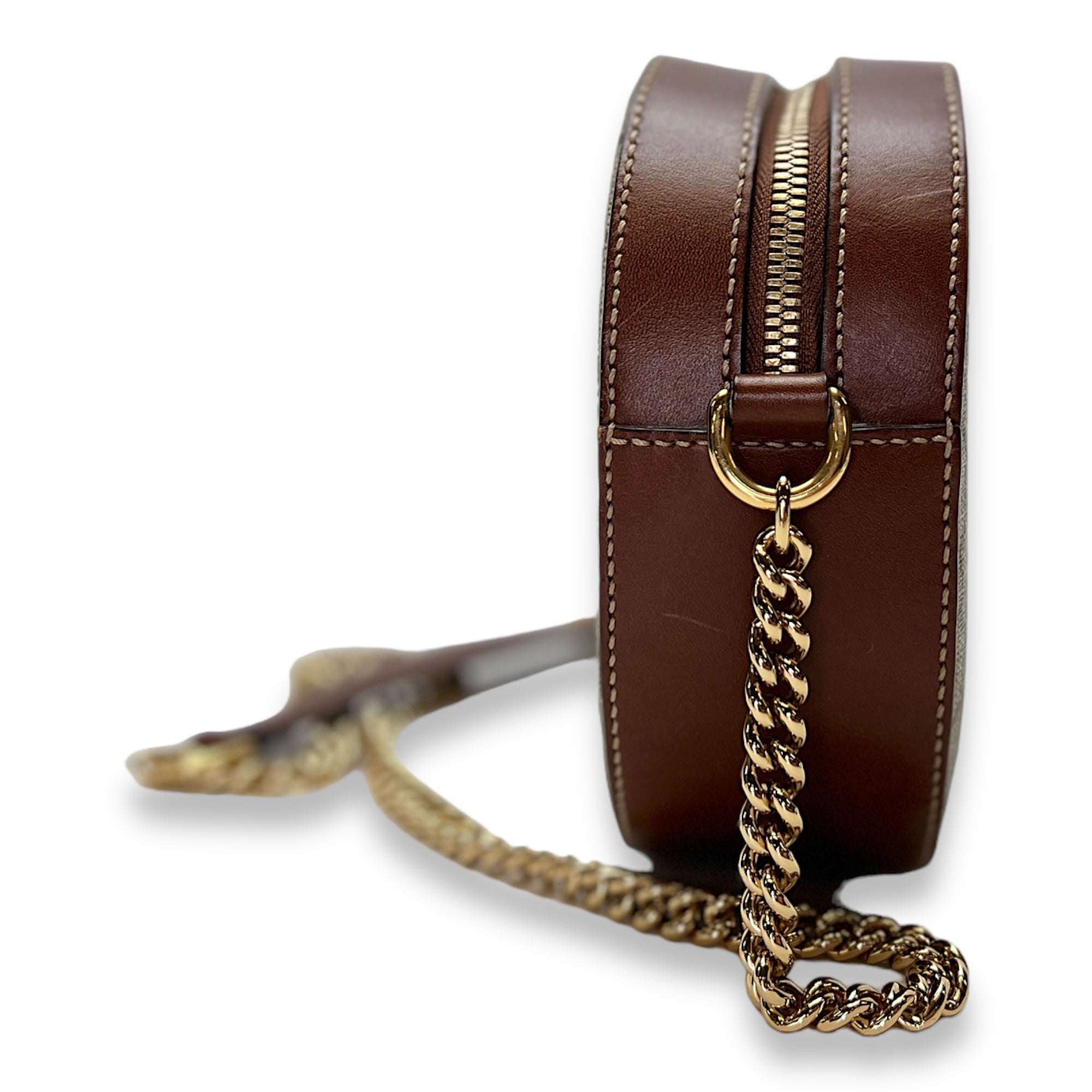 GG supreme Crossbody Bag Brown in Coated Canvas , Gold Hardware