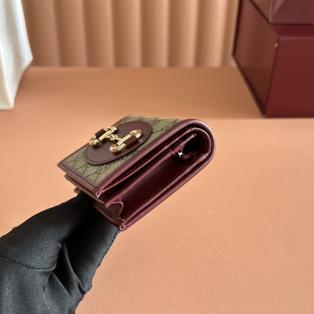 [TOP]Gucci Horsebit 1955 small wallet - Red