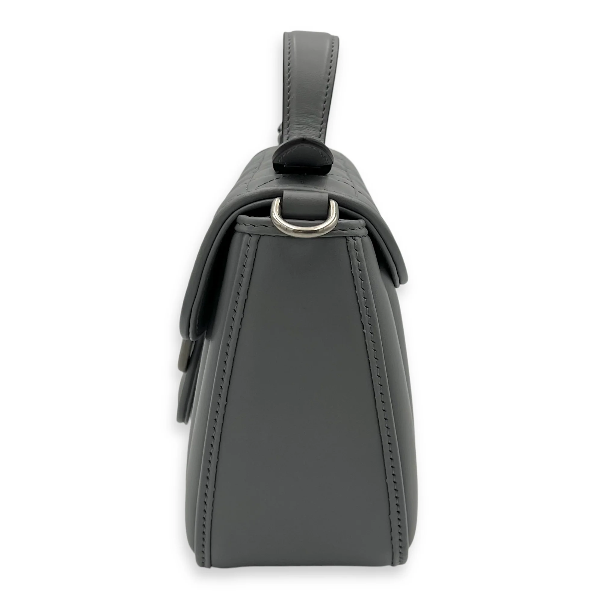 Marmont Top Handle Bag Blue in Calfskin, Gunmetal hardware
