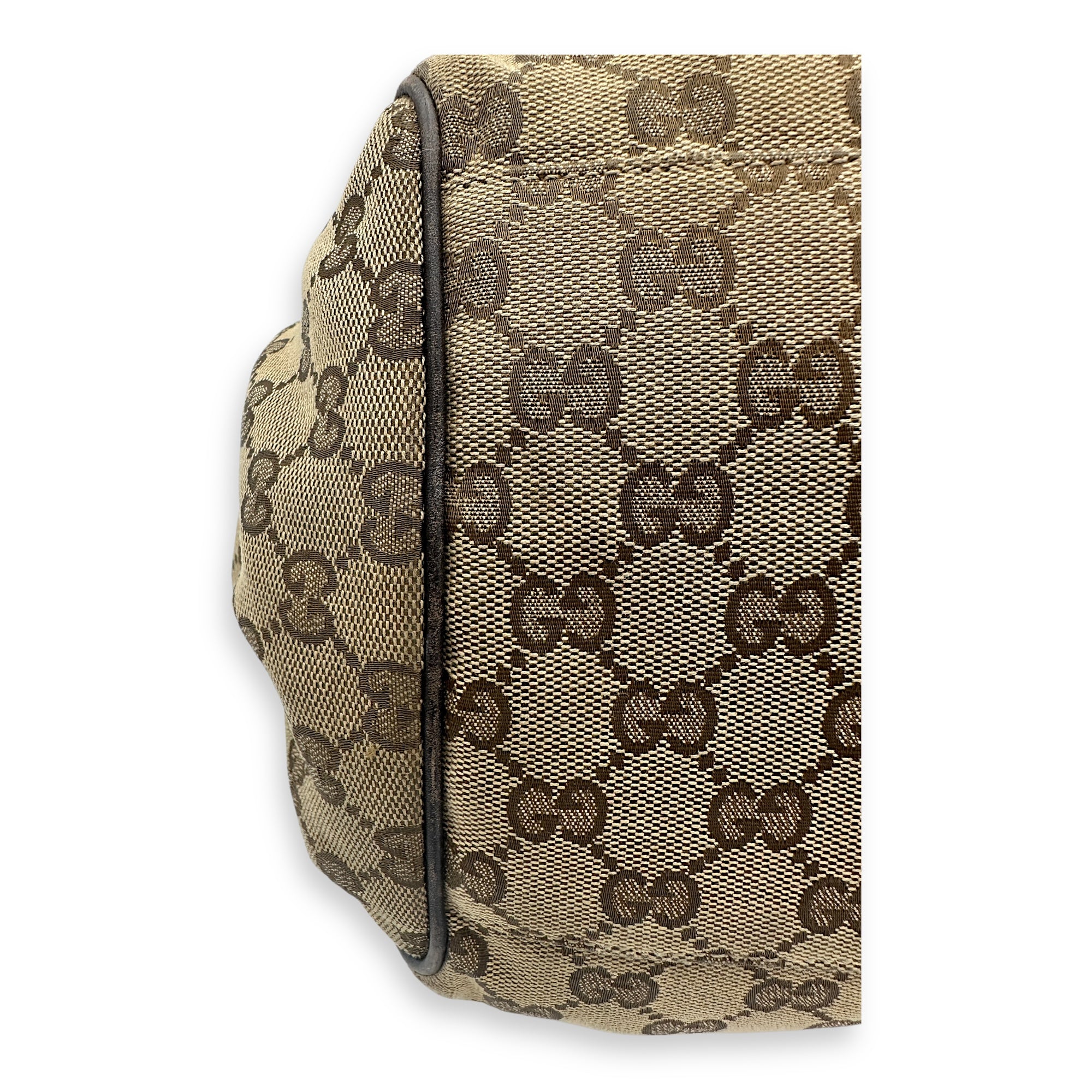 Sukey Top Handle Bag Brown in Canvas, Gold hardware