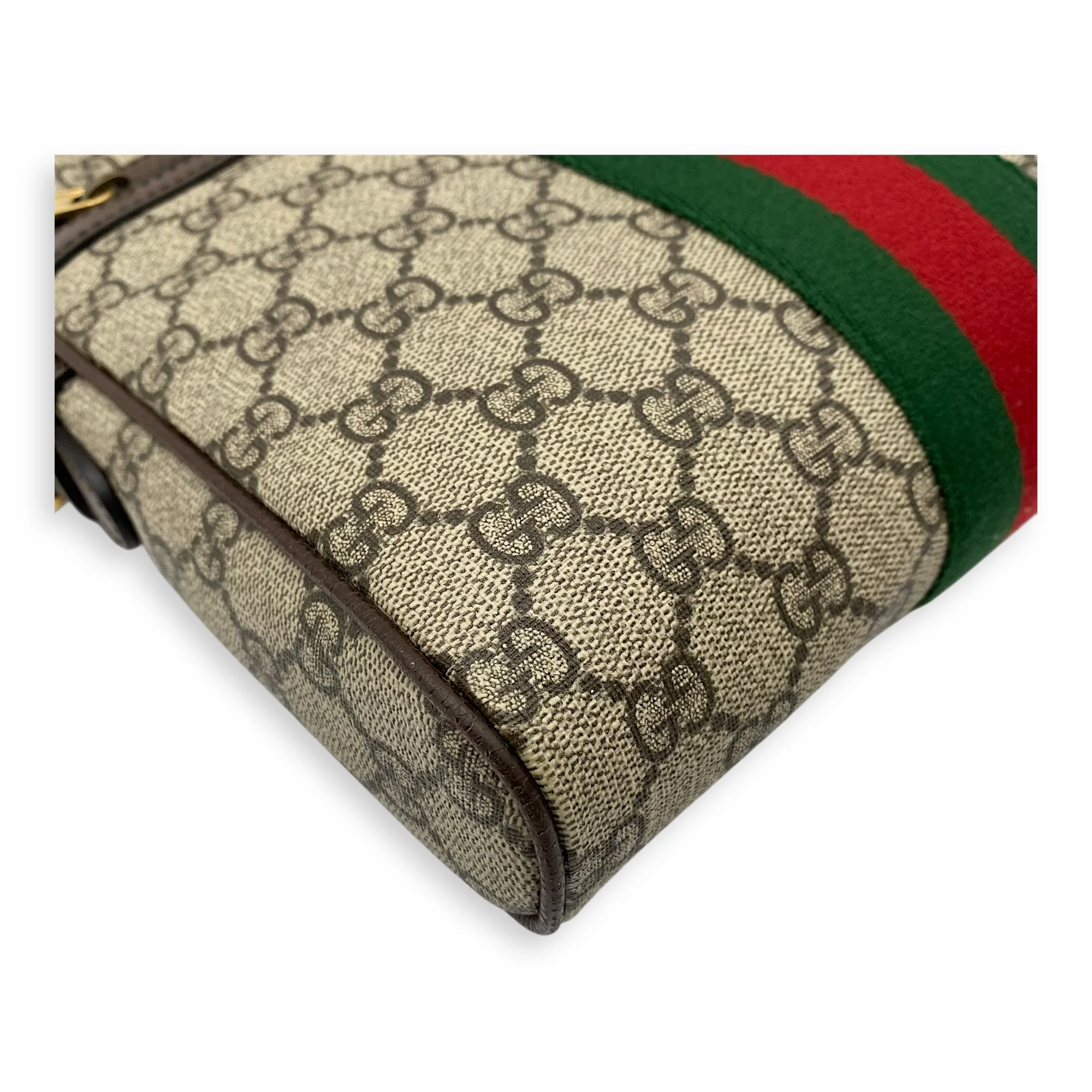 Ophidia Messenger Brown in Coated Canvas, Gold hardware