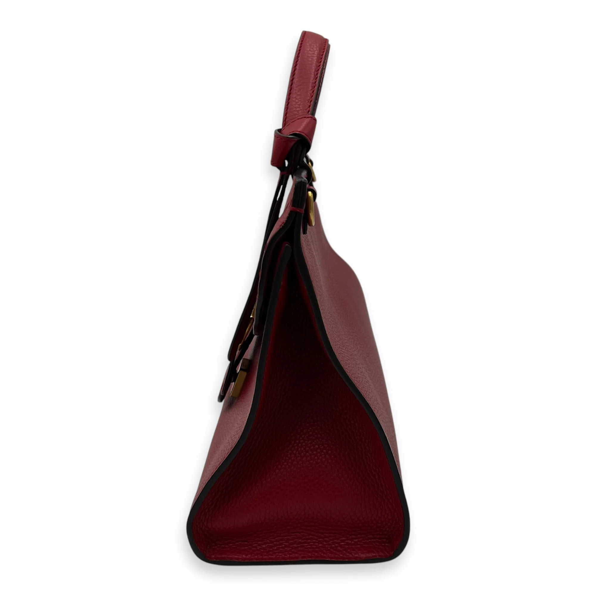 GG Marmont Top Handle Bag Red in Calfskin, Gold hardware