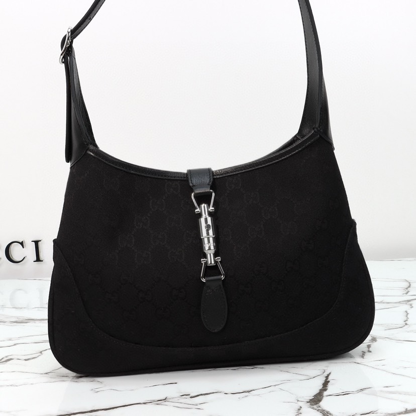 Gucci Jackie 1961 medium shoulder bag Black GG canvas - Bag