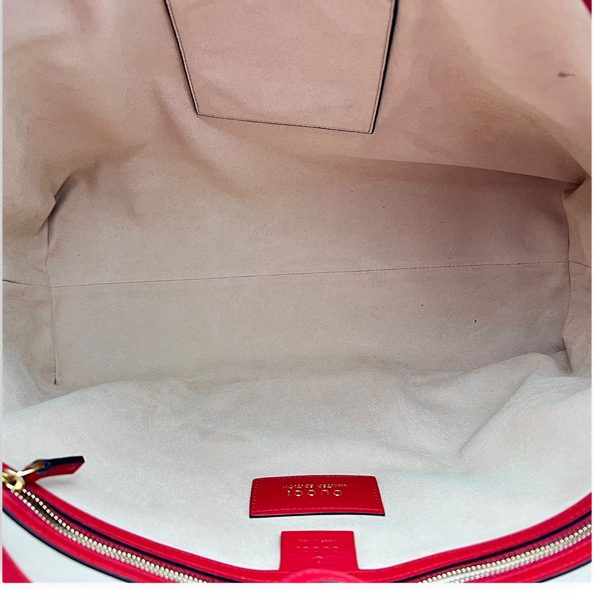 GG Supreme Snake Heart Grey Tote Bag in Coated Canvas, Silver hardware