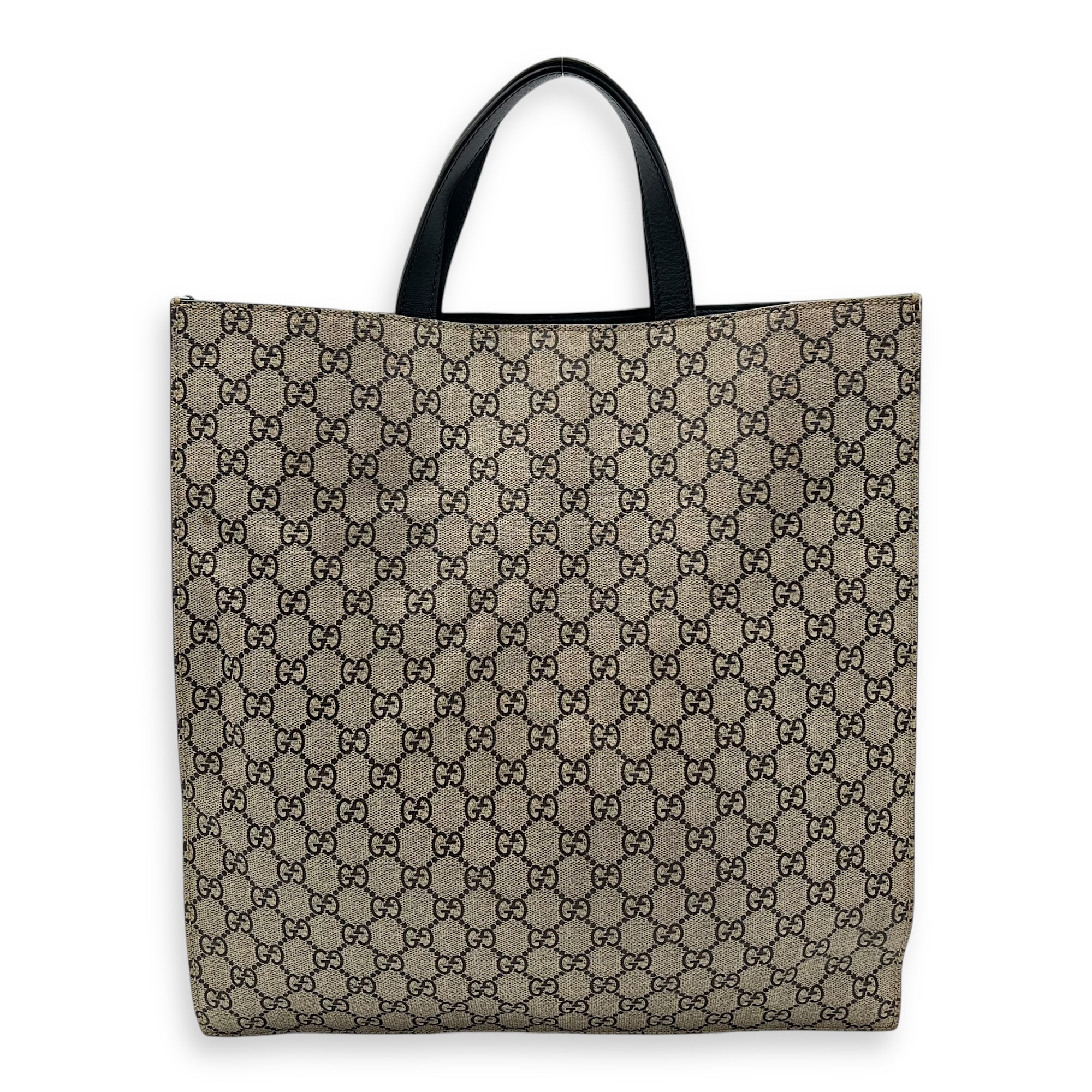 GG Supreme Bee Brown Tote Bag in Coated Canvas, Gold hardware