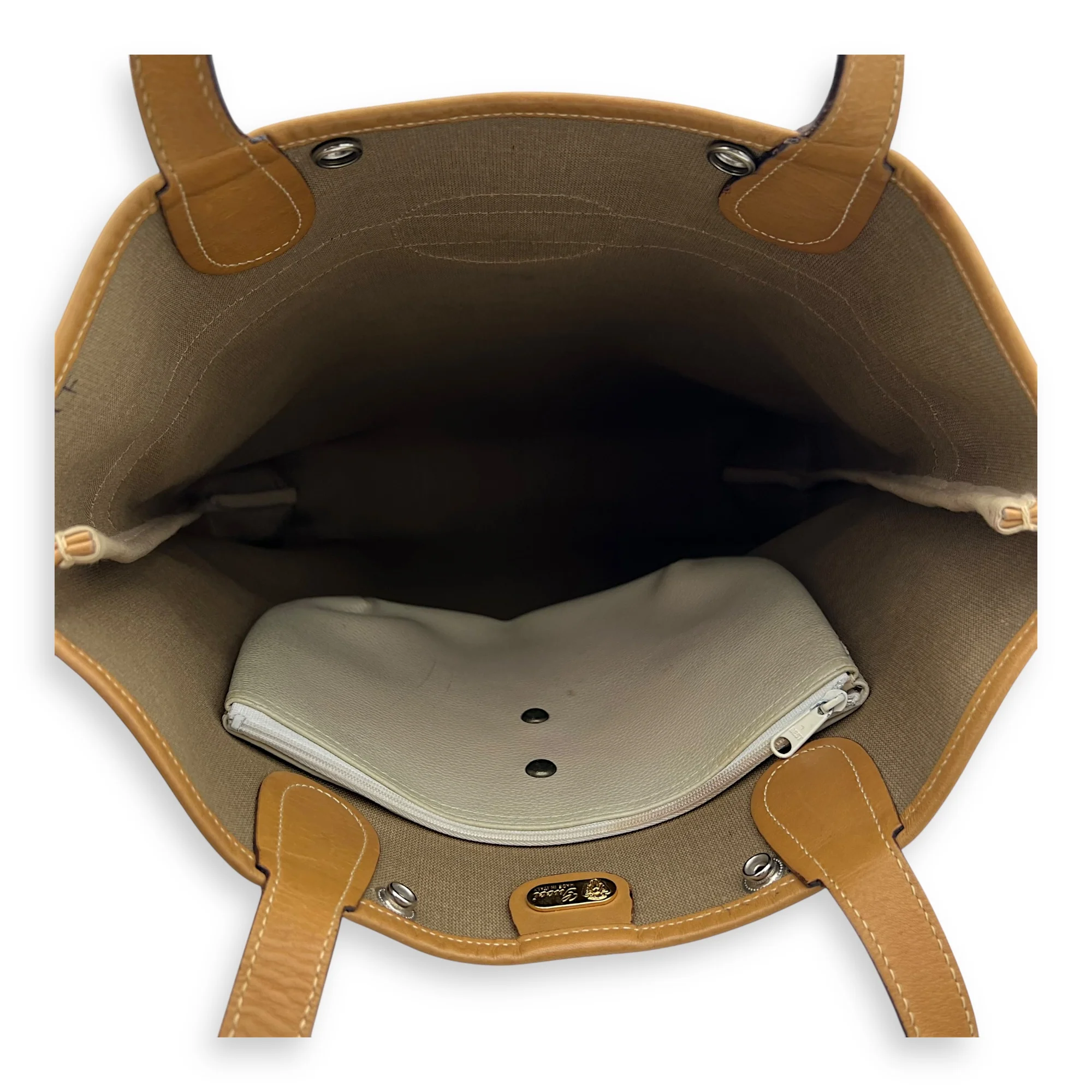 GG Tote Bag Brown in Coated Canvas, Gold hardware