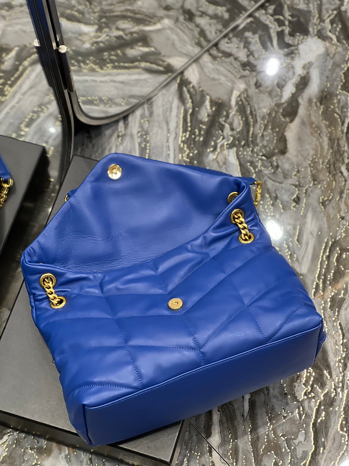 YSL PUFFER MEDIUM BAG IN QUILTED LAMBSKIN