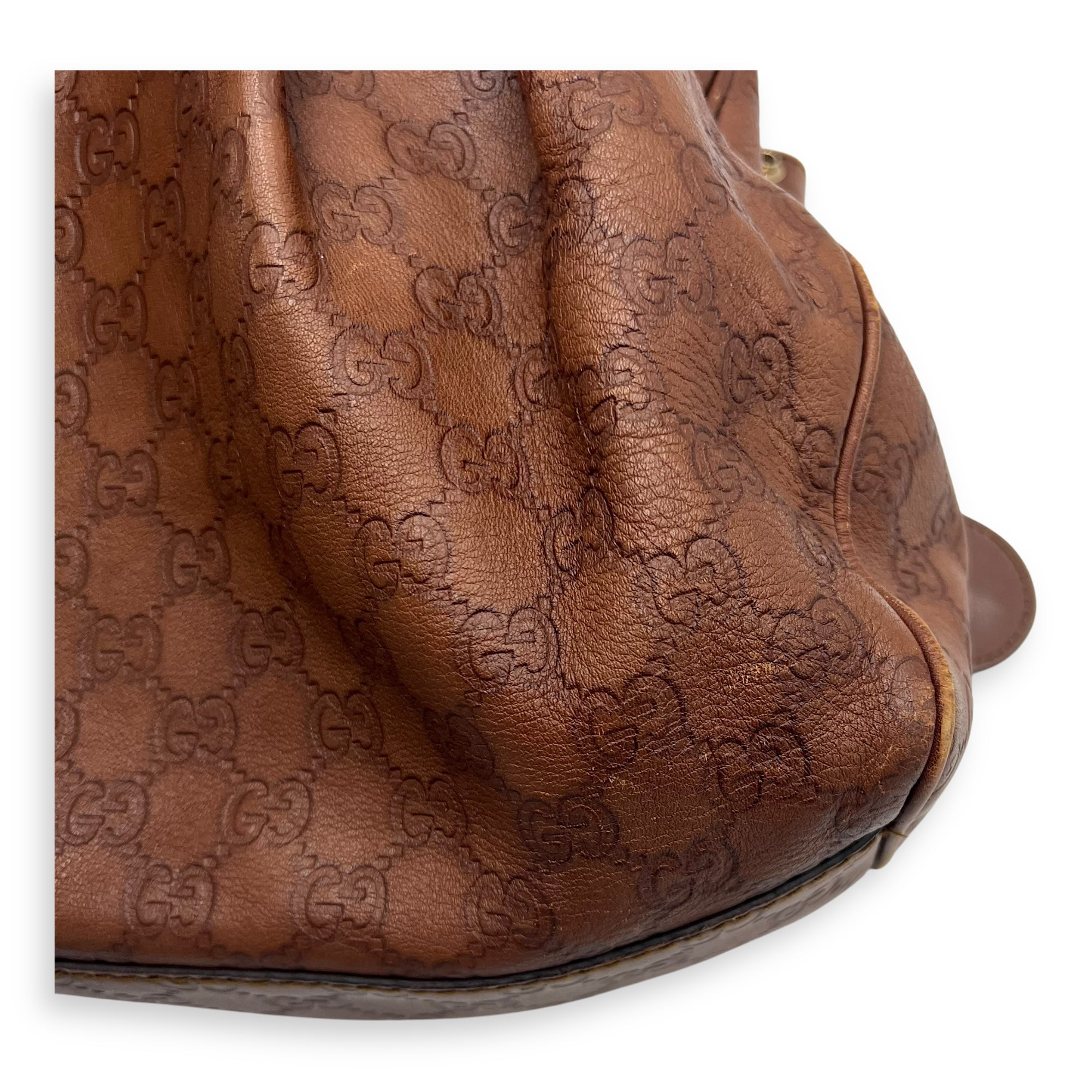 Shukey Shoulder Bag Brown in Calfskin, Gold hardware