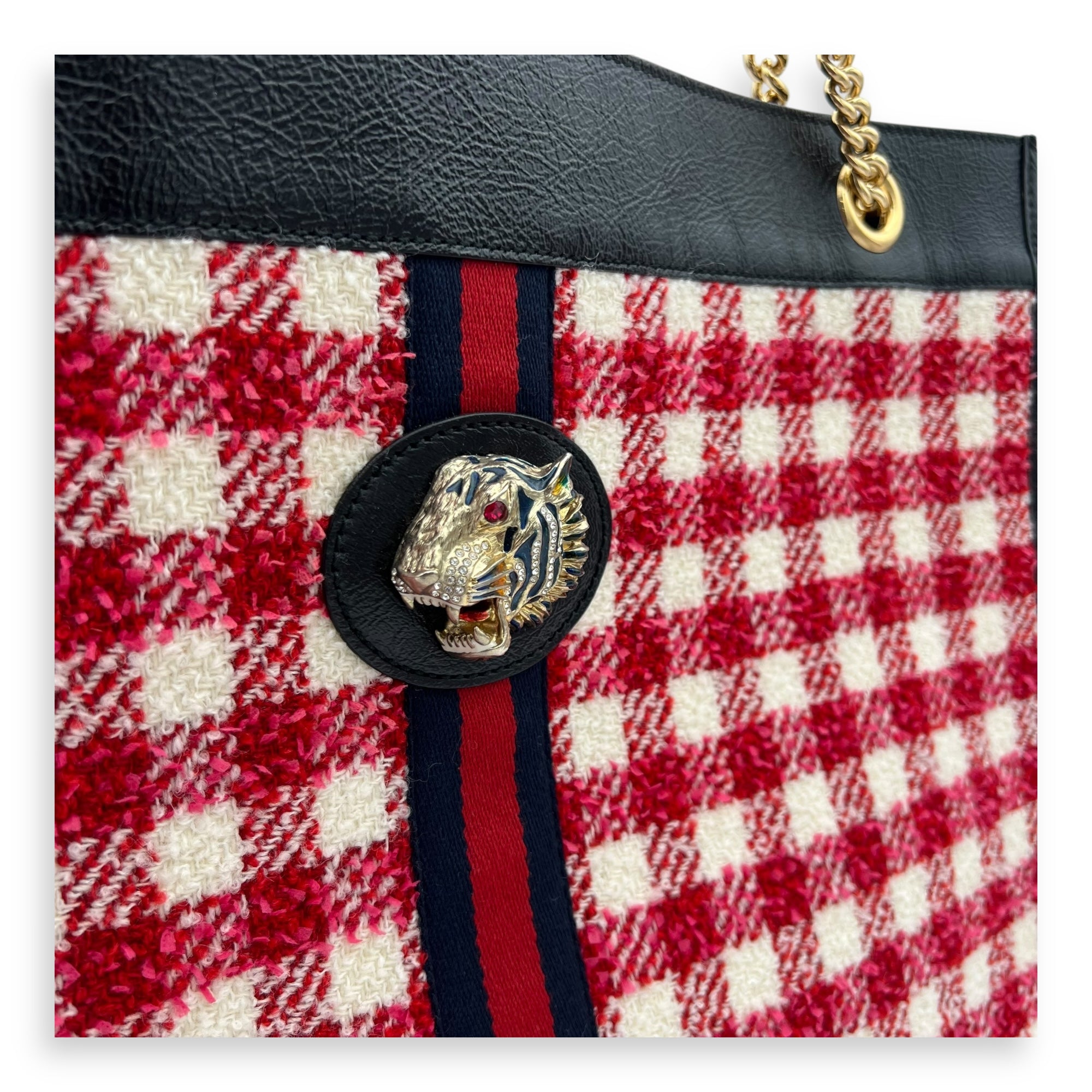 GG Rajah Tote bag in Tweed, Gold Hardware