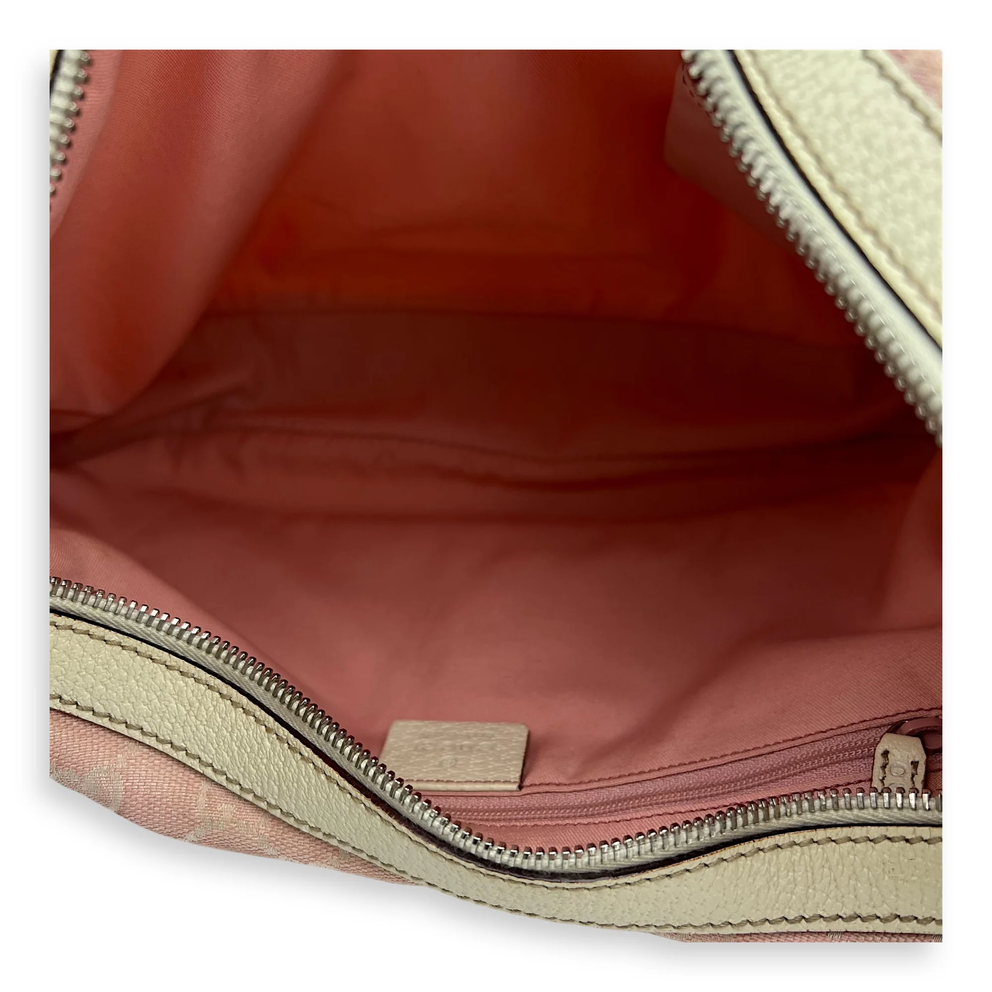 GG Shoulder Bag Pink in Canvas, Silver hardware
