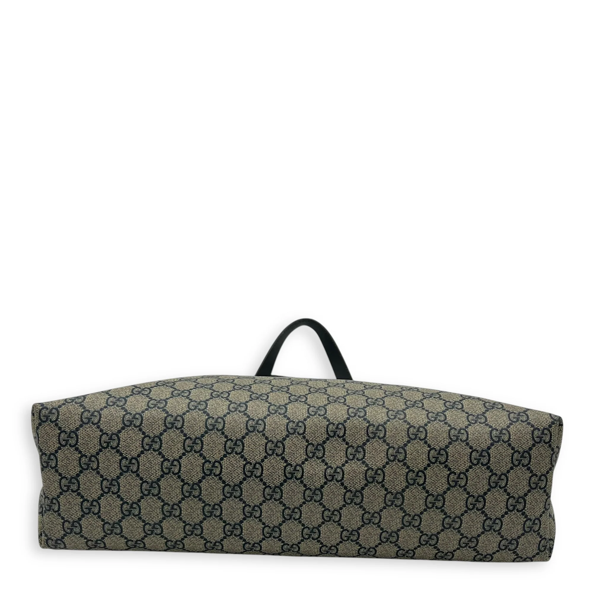 GG Supreme Blue Tote Bag in Coated Canvas, Silver hardware