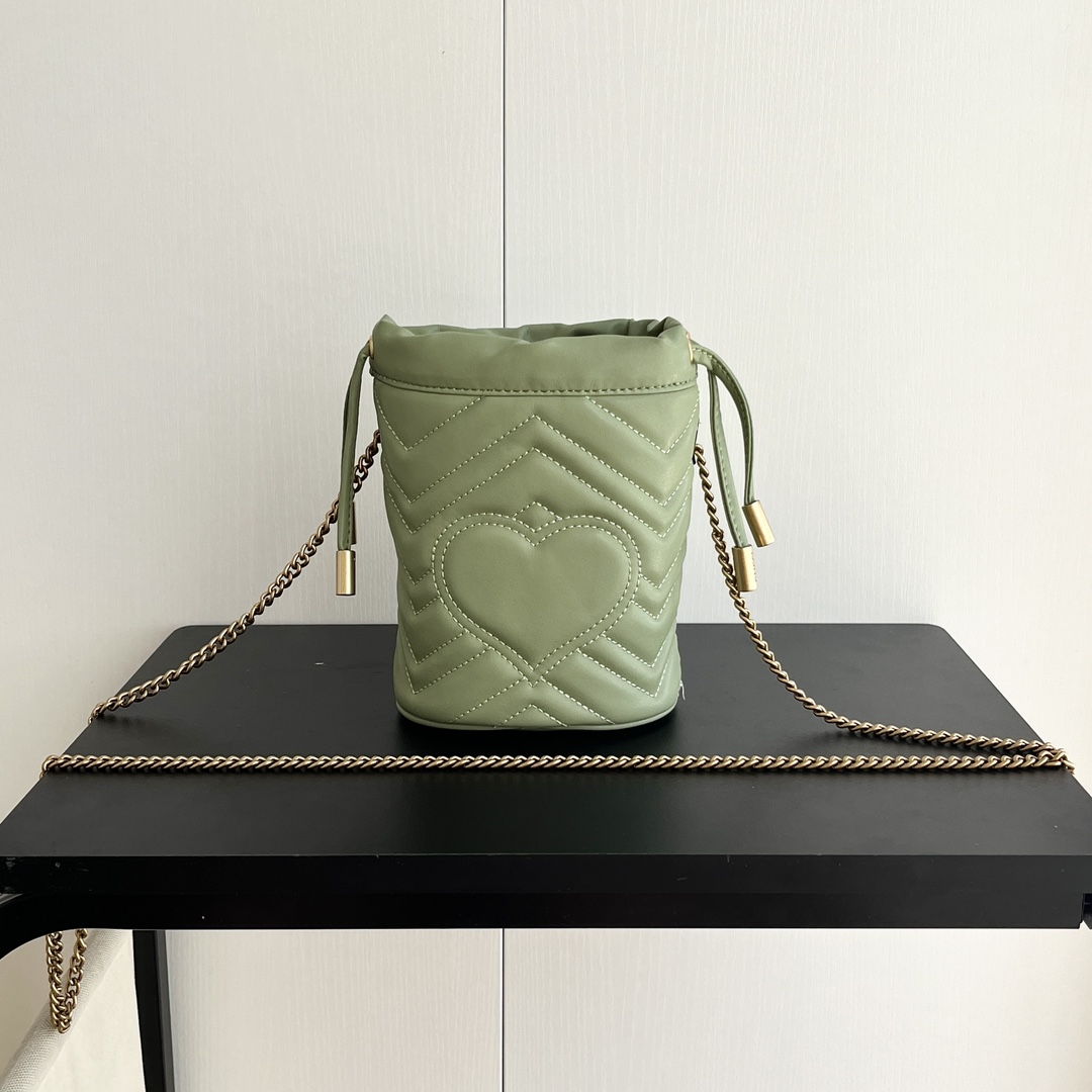 Gucci GG marmont mini bucket bag Green - Bag