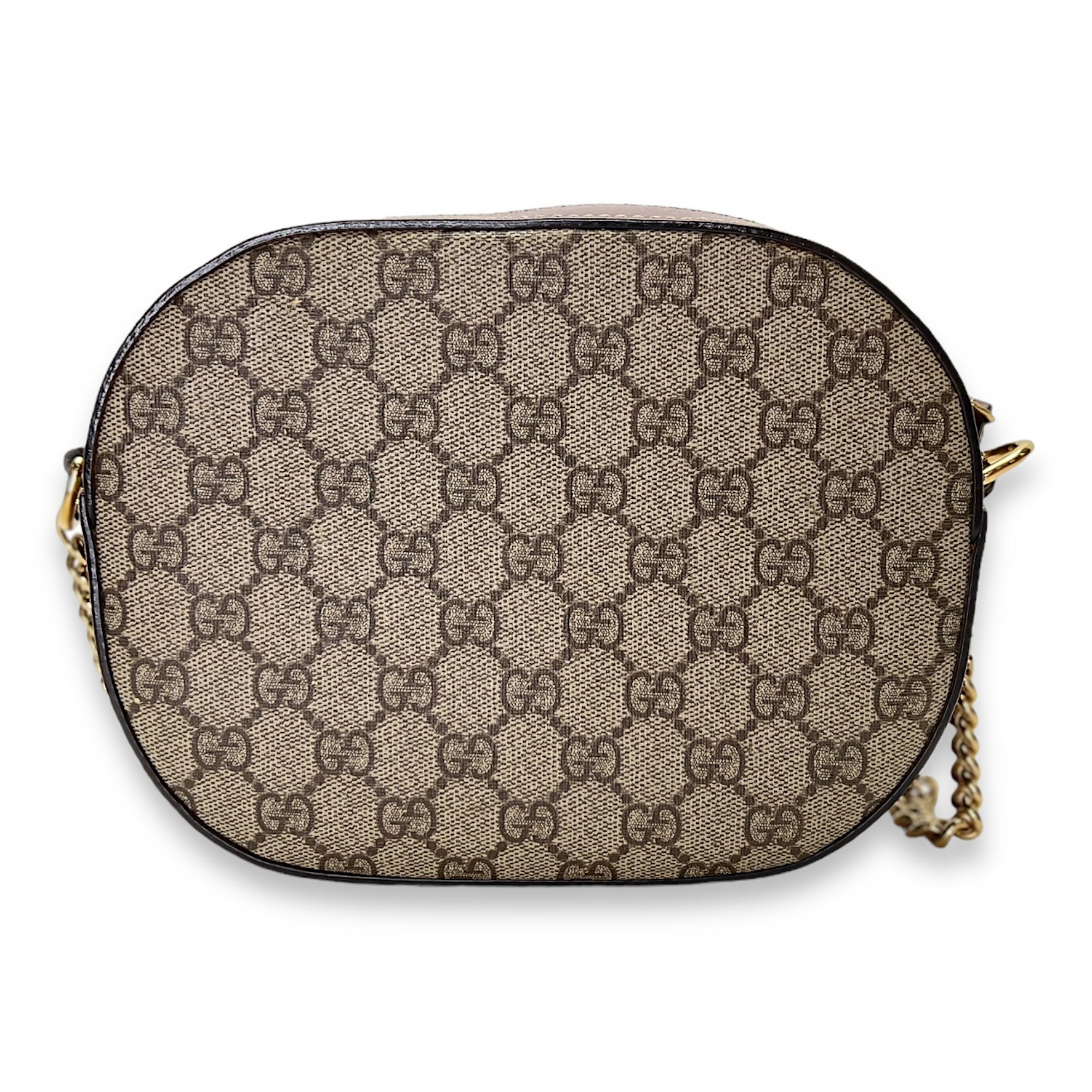 GG supreme Crossbody Bag Brown in Coated Canvas , Gold Hardware