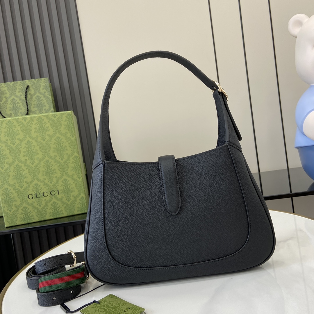 [TOP] Gucci Jackie 1961 small shoulder bag in black leather