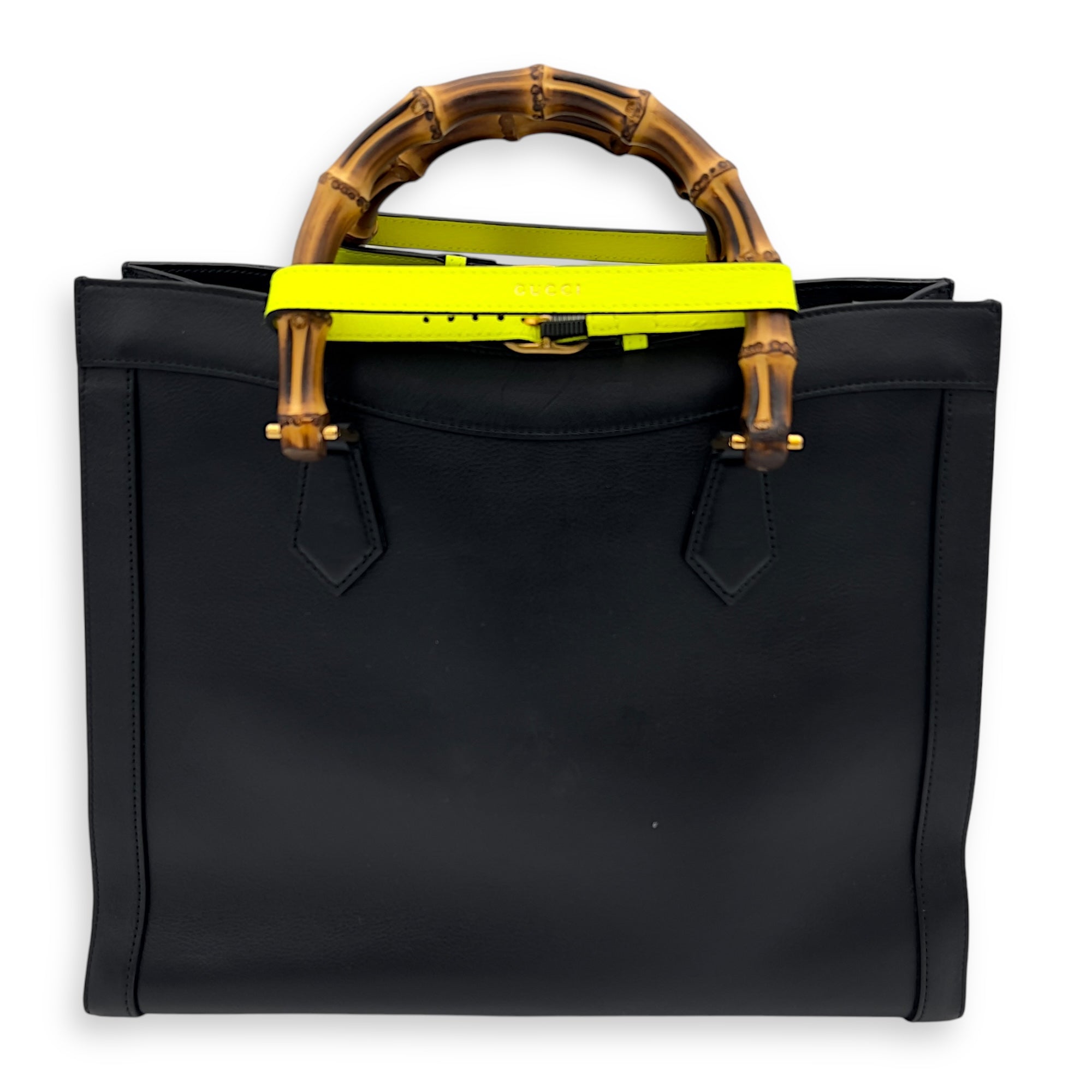 Diana Top Handle Bag Black in Calfskin, Gold hardware