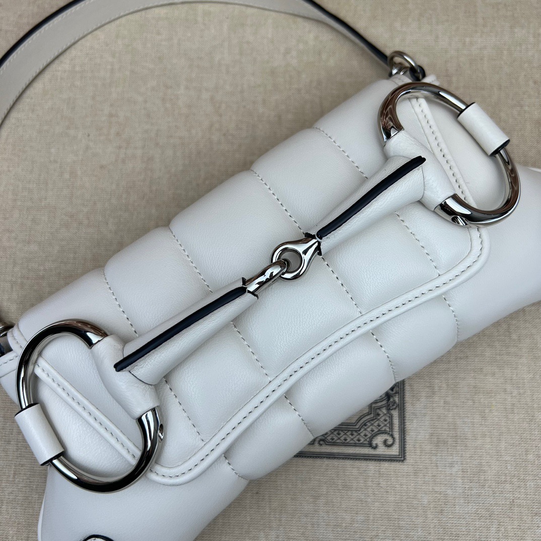 Gucci Horsebit Chain Small Shoulder Bag White - Bag