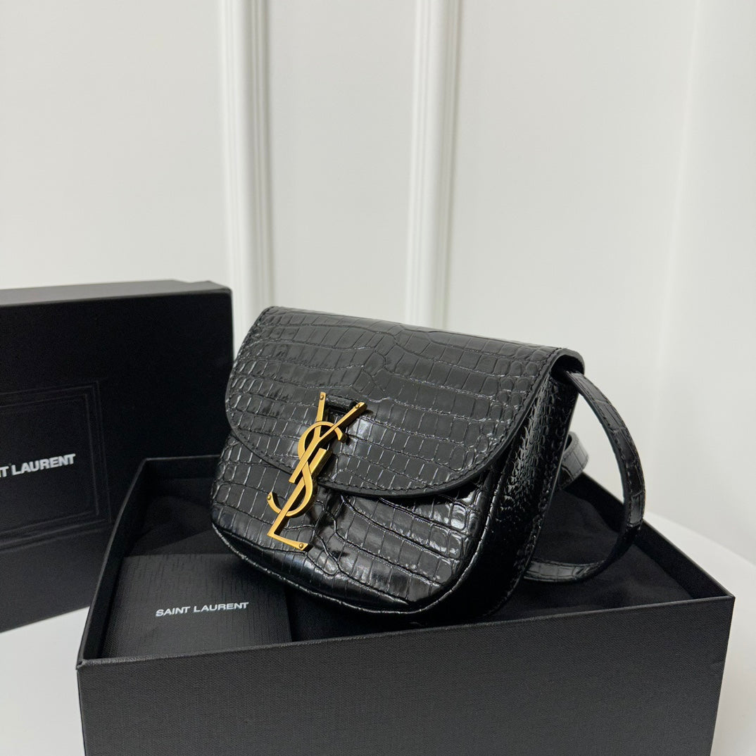 YSL Kaia Small Satchel Bag In Crocodile Leather