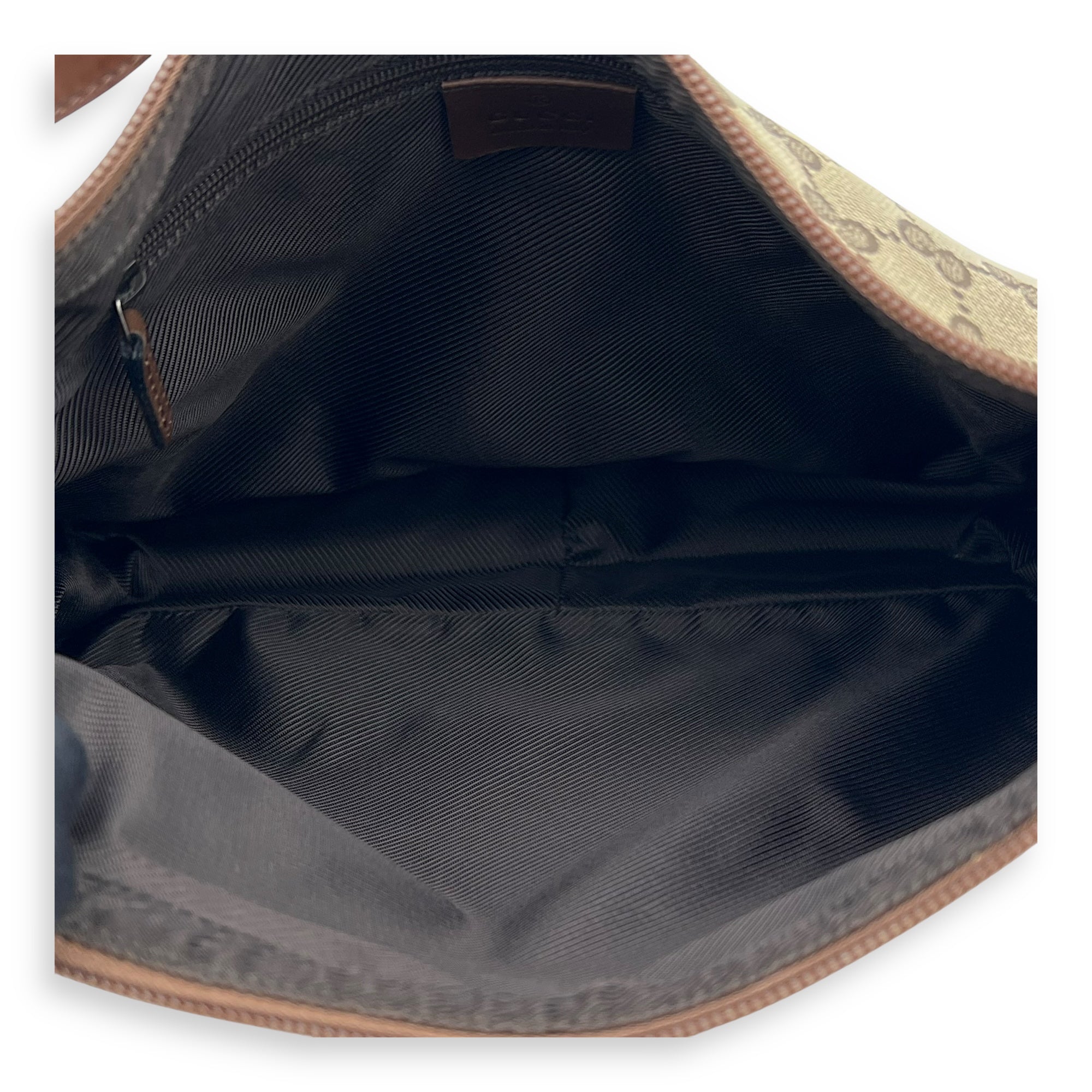 GG Shoulder Bag Brown in Canvas, Silver hardware