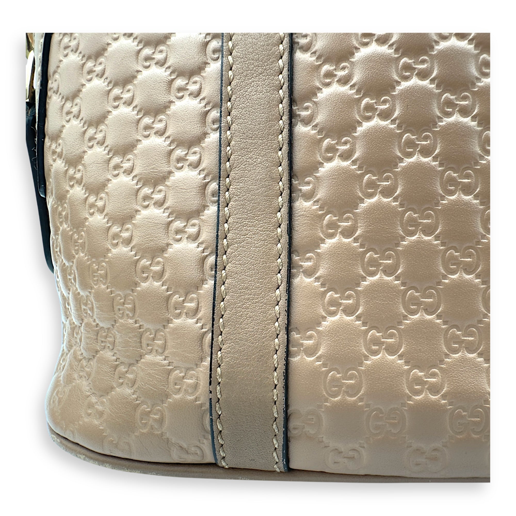 Dome Top Handle Bag Beige in Calfskin, Gold hardware
