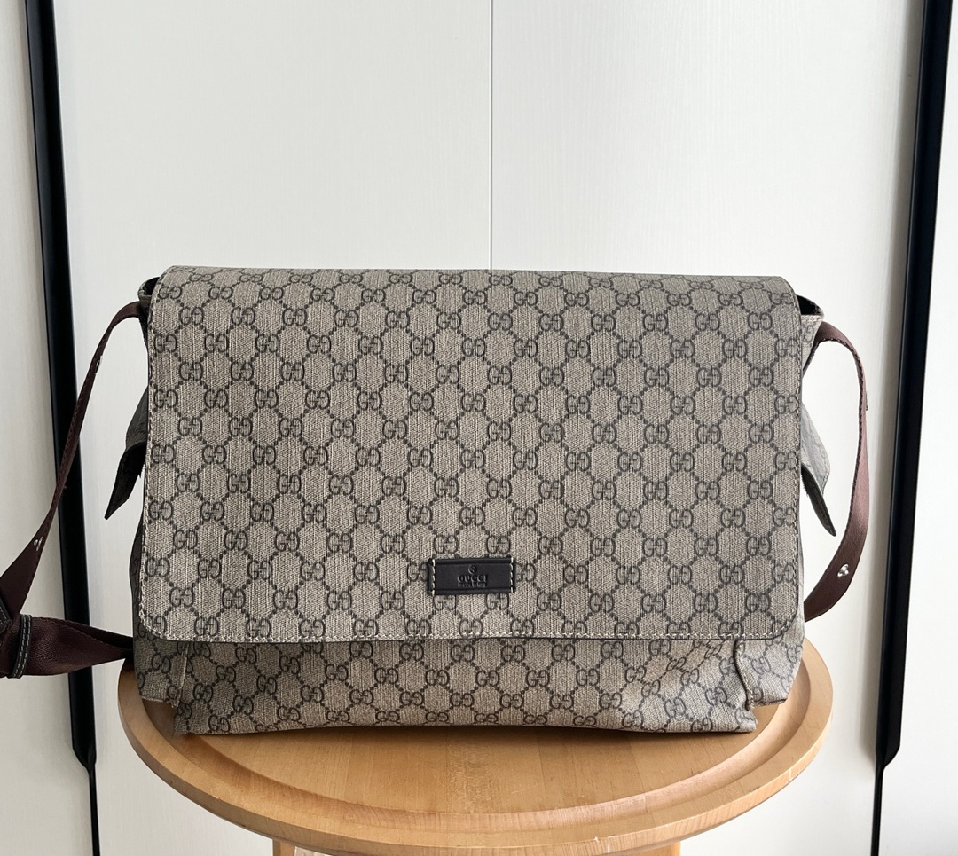 GUCCI GG Diaper Bag Khaki Monogram
