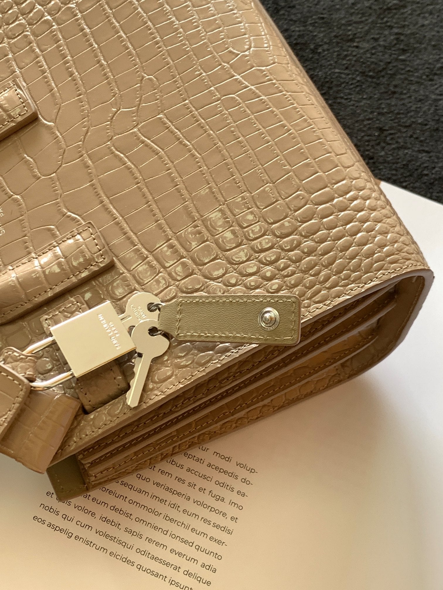 YSL Classic Sac De Jour Nano In Crocodile Shiny Embossed Leather