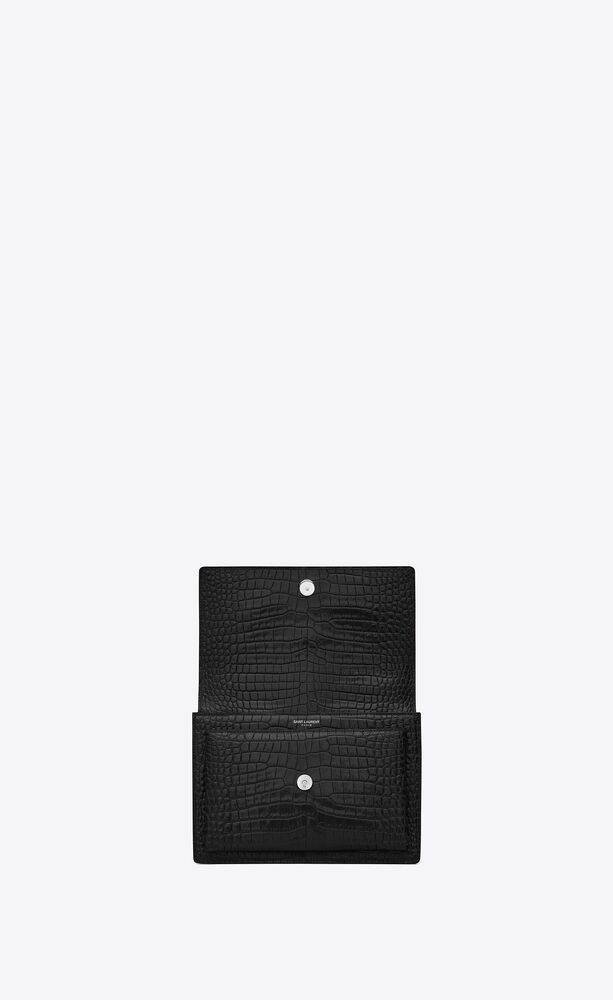 SUNSET MEDIUM IN CROCODILE-EMBOSSED LEATHER