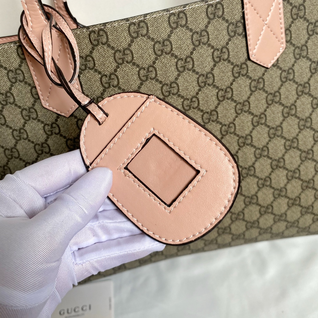Gucci GG Monogram Medium Reversible Tote Beige Dark Cipria - Bag