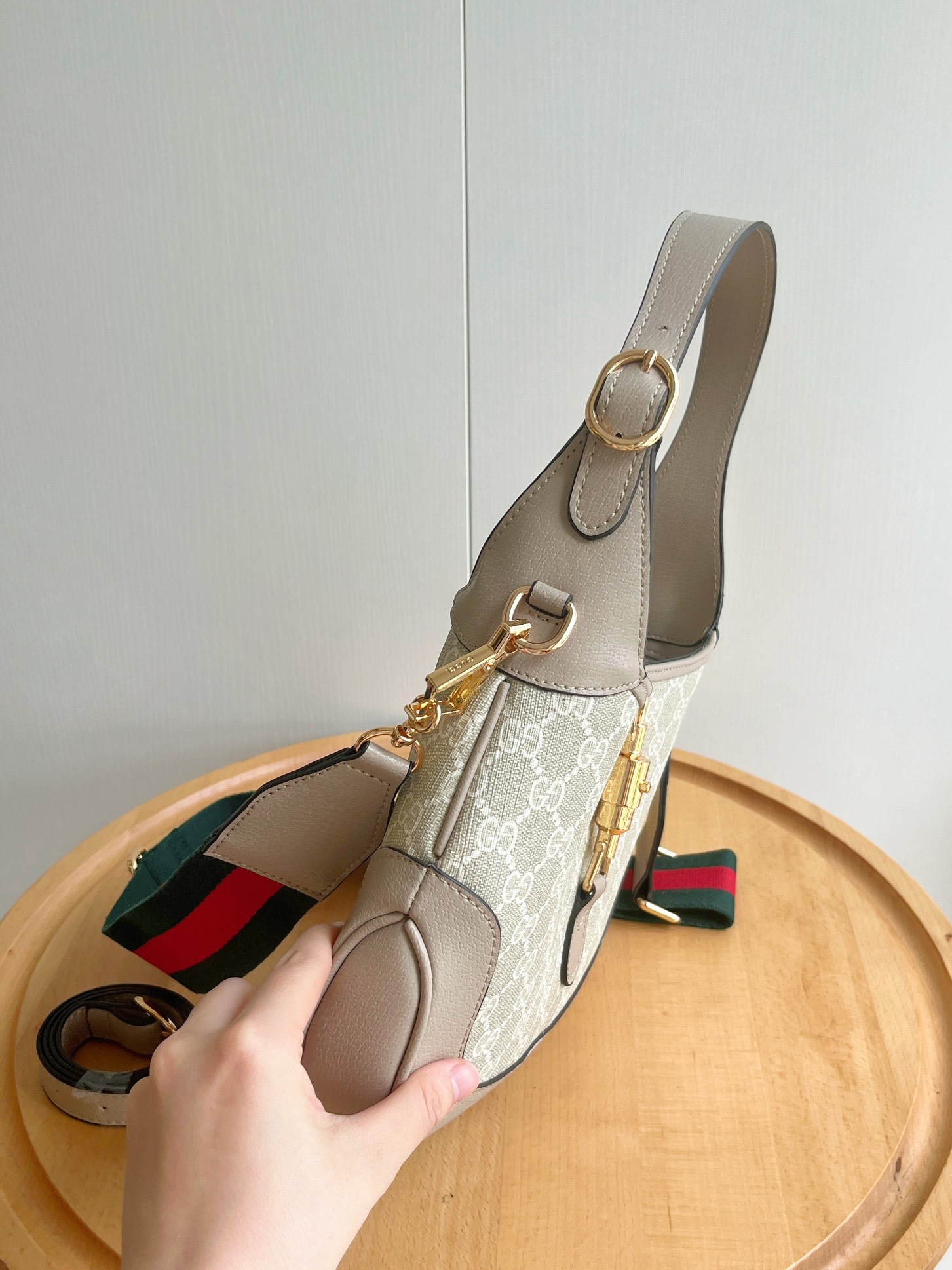 Gucci Jackie 1961 Small GG And Leather Bag